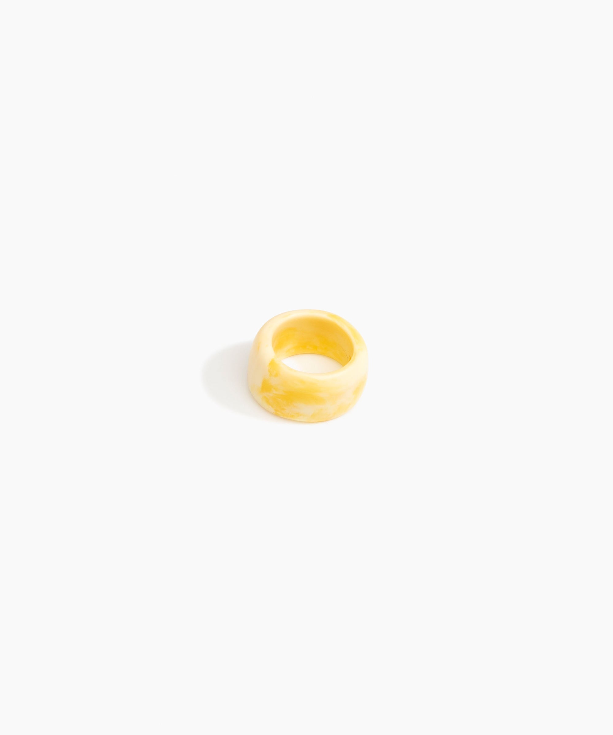 Dinosaur Designs Band Ring in Daisy Colour resin with Wide Fit