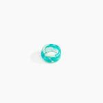 Dinosaur Designs Band Ring Rings in Lagoon Colour resin with Narrow Fit