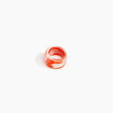 Dinosaur Designs Band Ring in Strawberry Colour resin with Wide Fit..