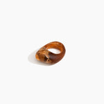 Dinosaur Designs Pebble Ring in Dark Horn Colour resin with Regular Fit