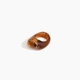 Dinosaur Designs Pebble Ring in Dark Horn Colour resin with Regular Fit..