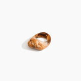 Dinosaur Designs Pebble Ring in Light Horn Colour resin with Regular Fit.
