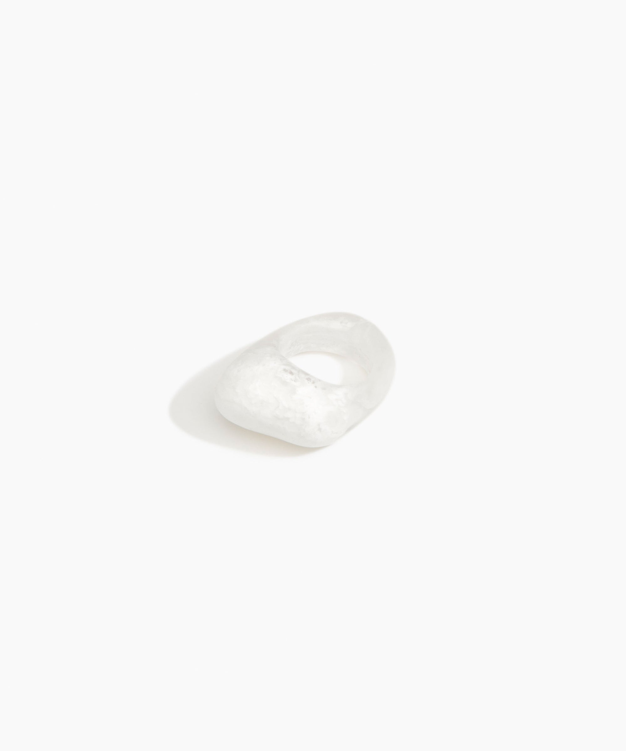 Dinosaur Designs Pebble Ring in Snow Swirl Colour resin with Regular Fit.