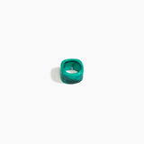 Dinosaur Designs Polished Cube Ring in Mineral Swirl Colour resin with Regular Fit