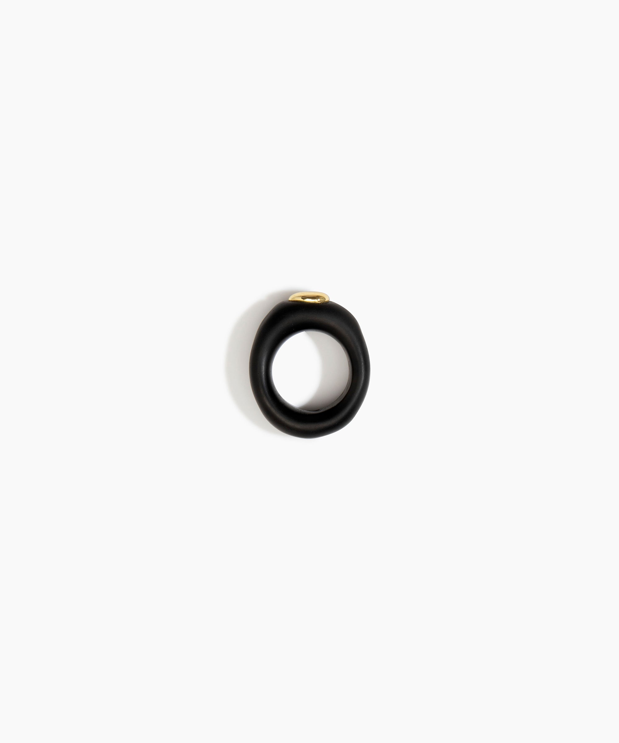 Dinosaur Designs RGRNDRCK round rock ring BLACK ...