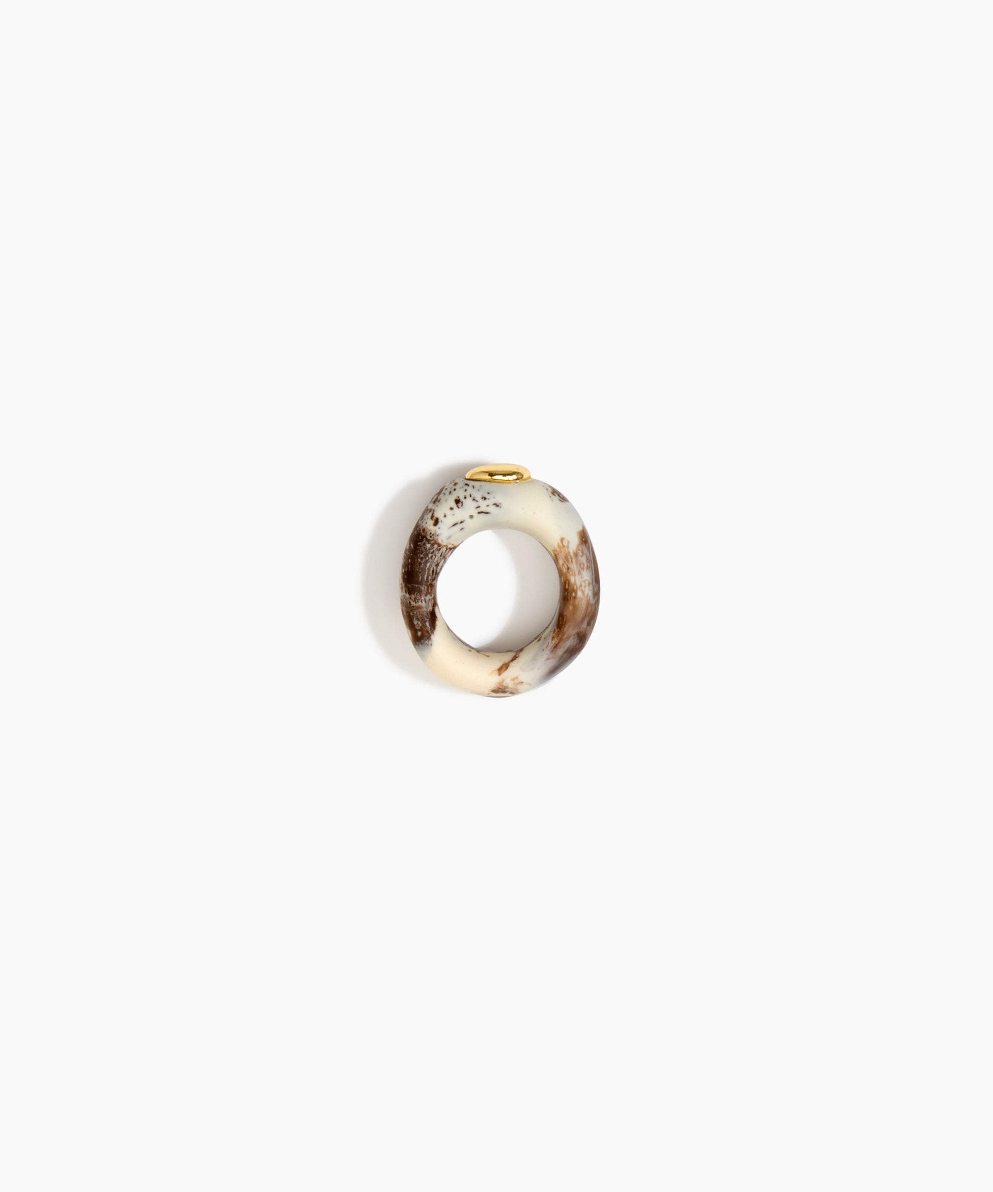Dinosaur Designs RGRNDRCK round rock ring CAPPUCCINO .