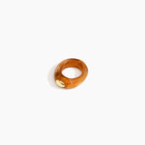 Dinosaur Designs Round Rock Ring in Dark Horn Colour resin...
