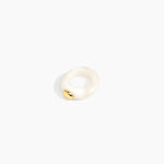 Dinosaur Designs Round Rock Ring in Snow Swirl Colour resin...