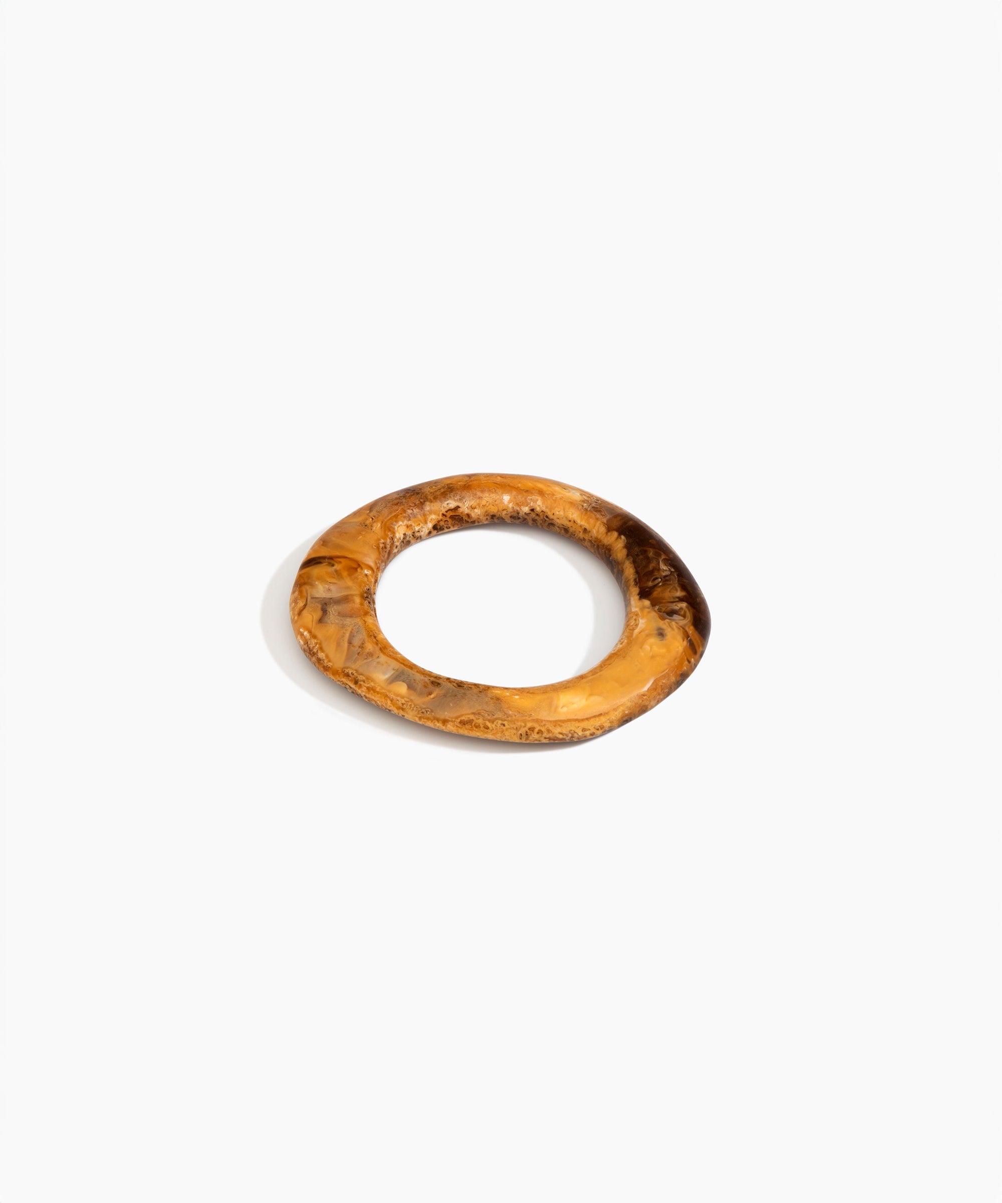 Dinosaur Designs Small Drift Bangle in Dark Horn Colour resin with Wide Fit