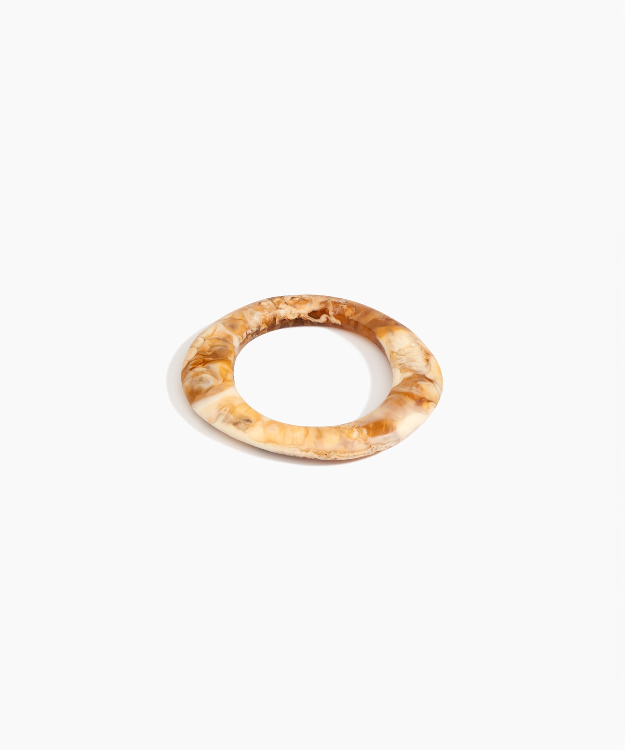 Dinosaur Designs Small Drift Bangle in Light Horn Colour resin with Wide Fit..