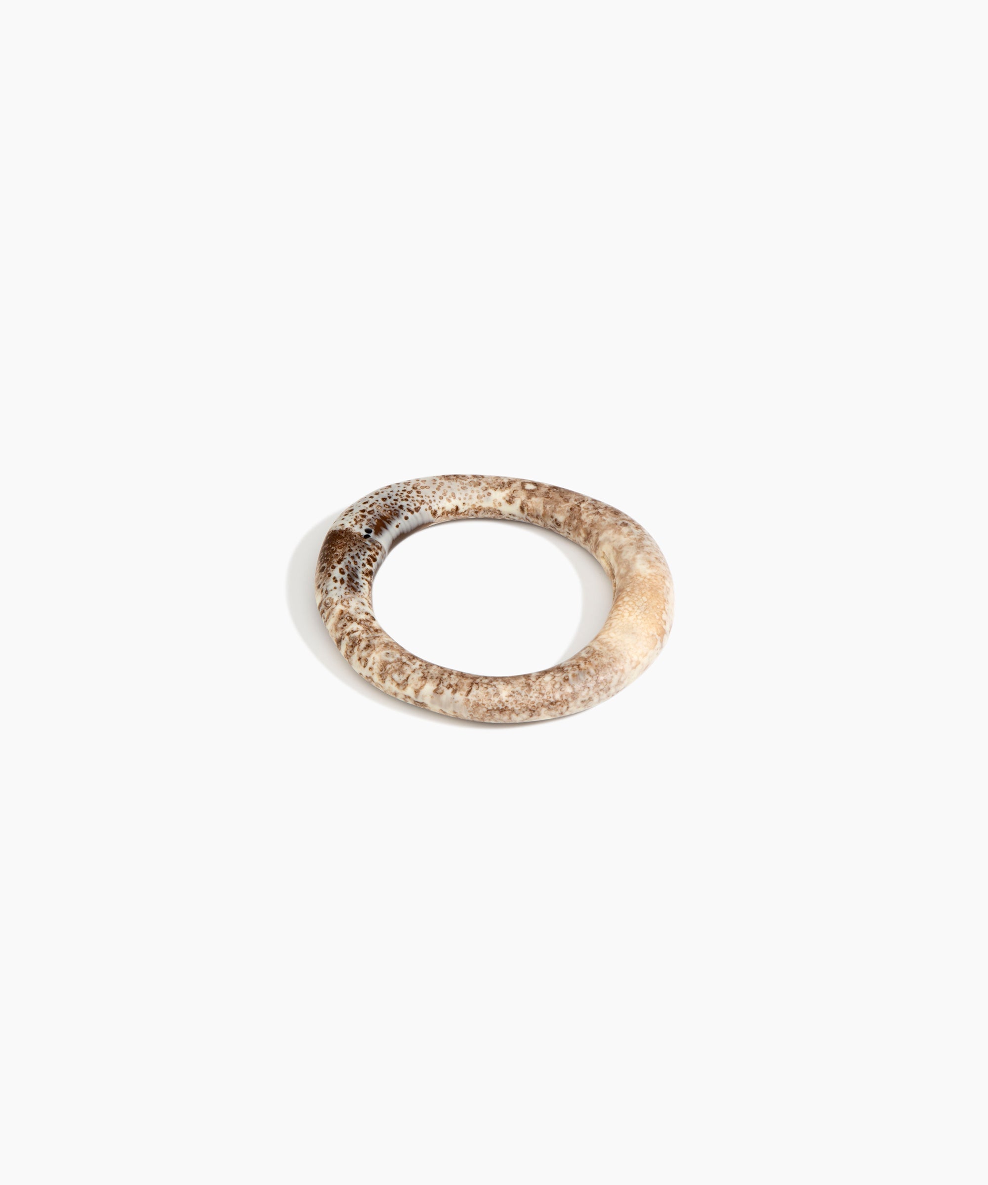 Dinosaur Designs Drift Wishbone Bangle in Cappuccino Colour resin with Wide Fit