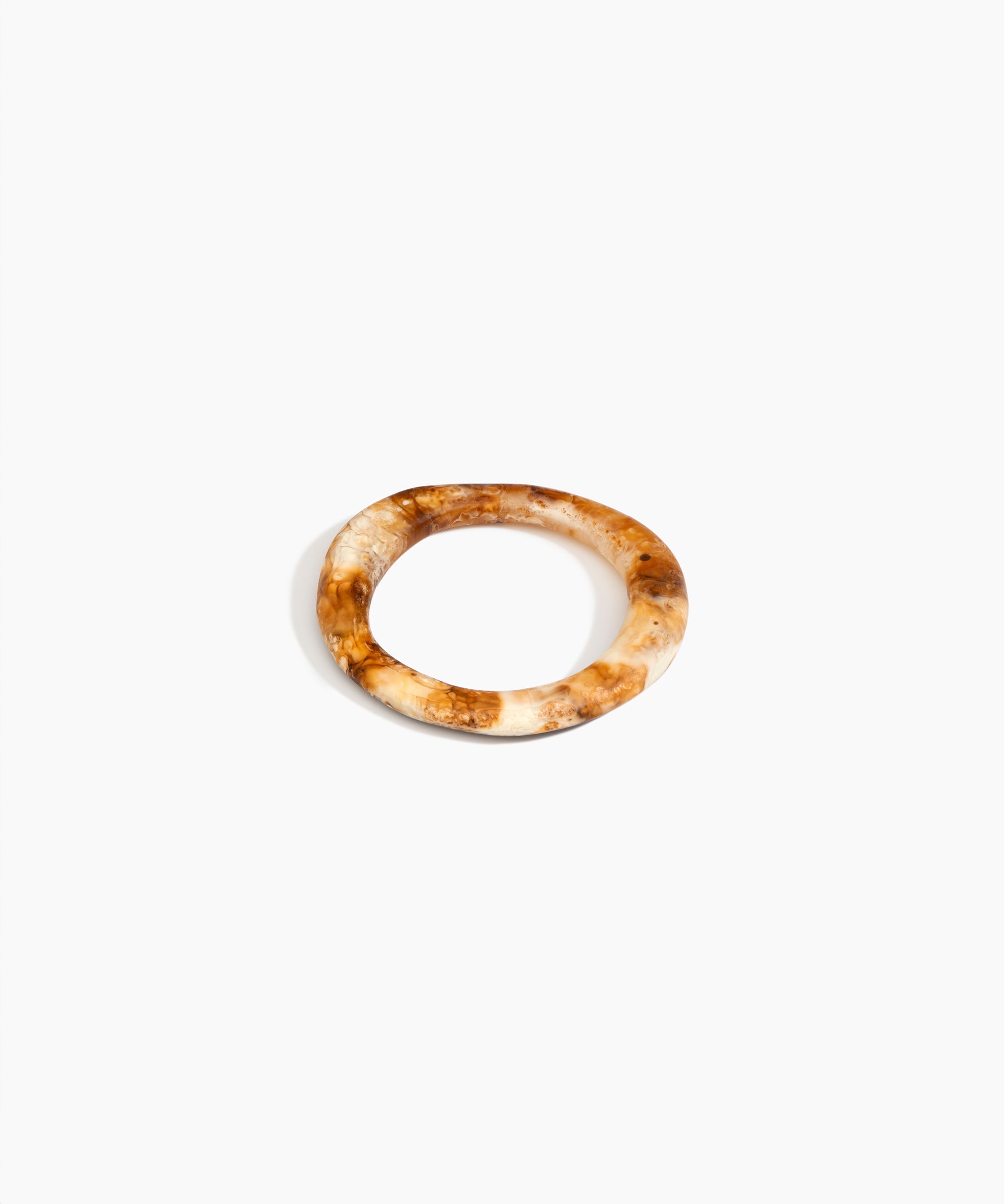 Dinosaur Designs Drift Wishbone Bangle in Light Horn Colour resin with Wide Fit.