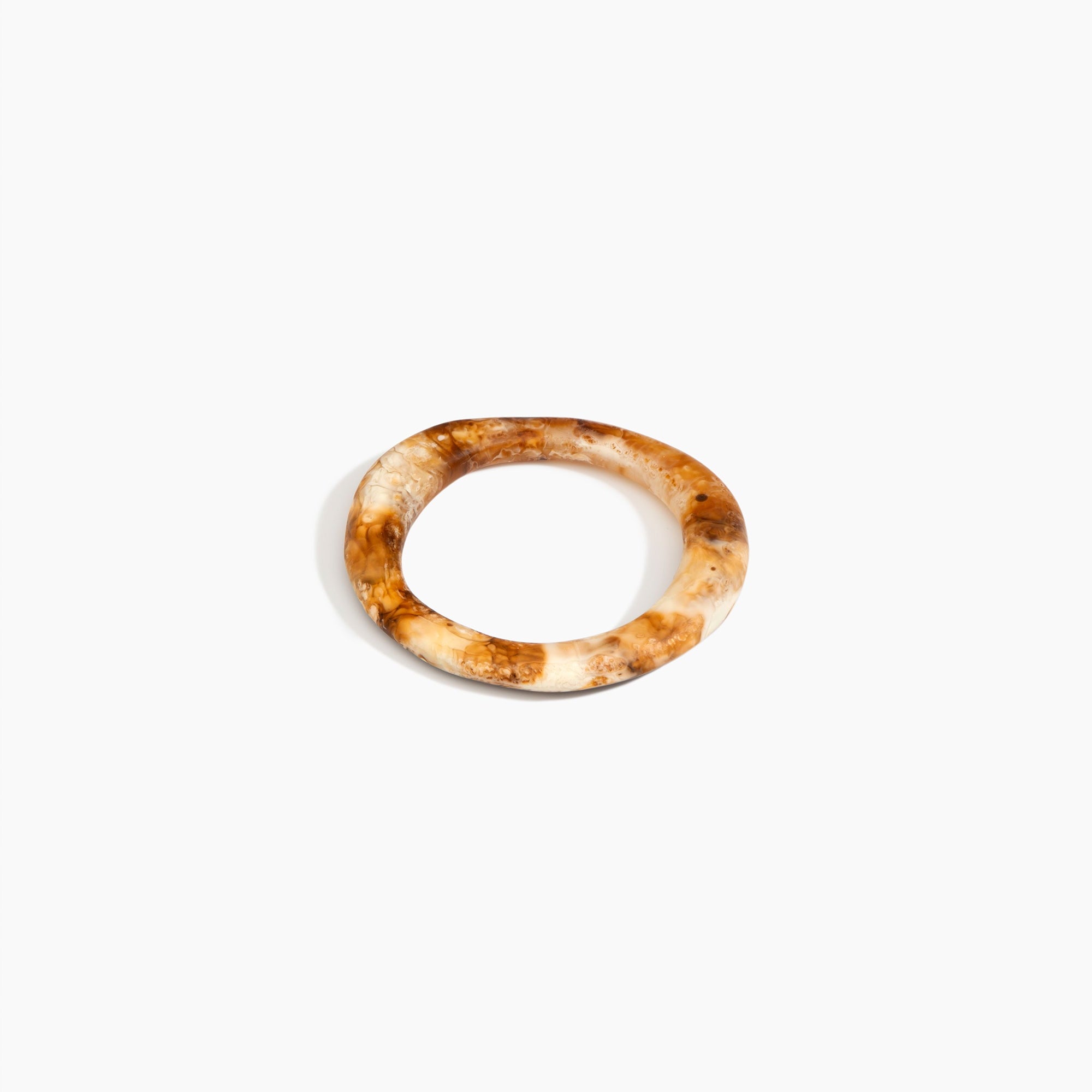 Dinosaur Designs Drift Wishbone Bangle in Light Horn Colour resin with Wide Fit..