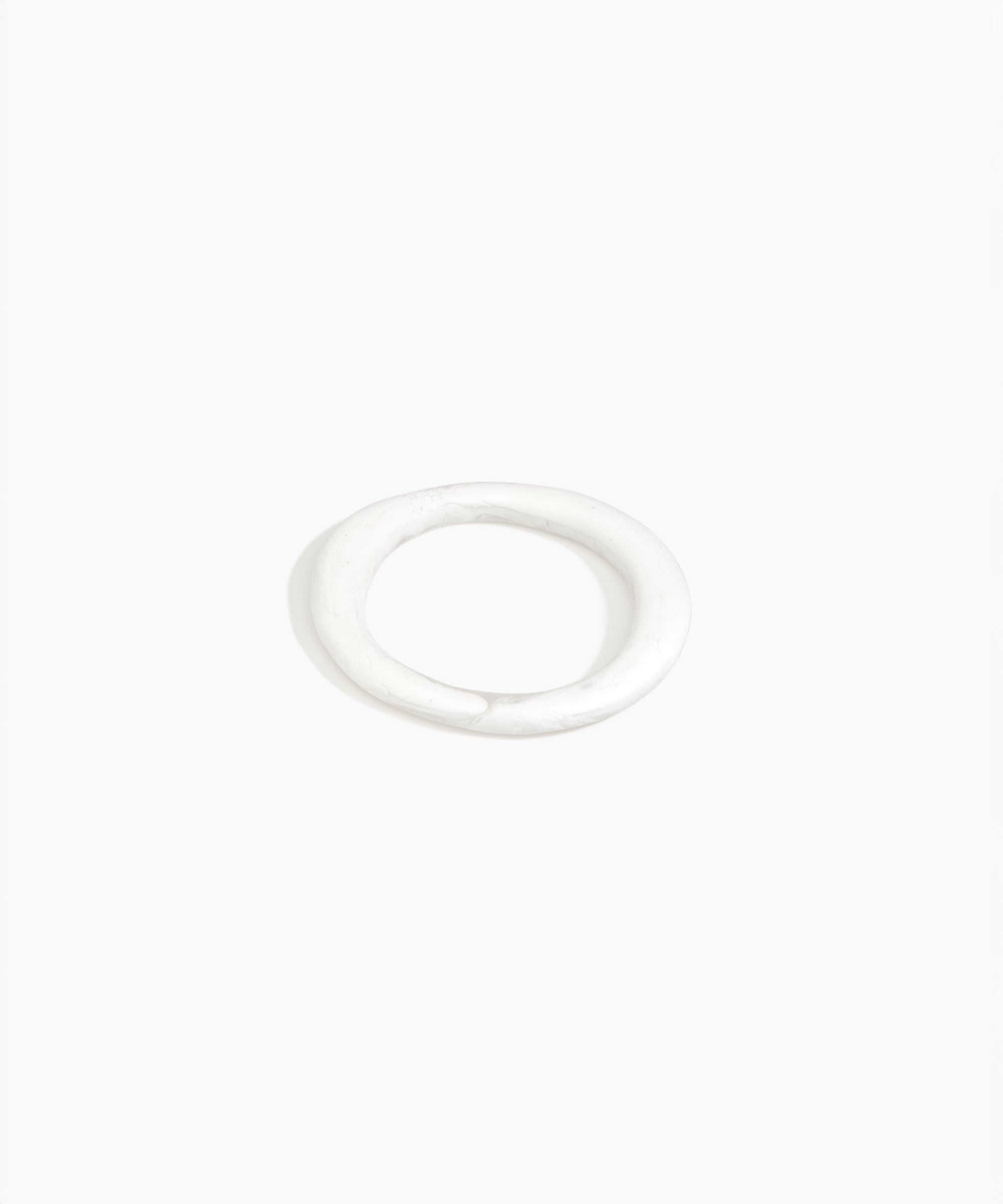 Dinosaur Designs Drift Wishbone Bangle in Snow Swirl Colour resin with Wide Fit.