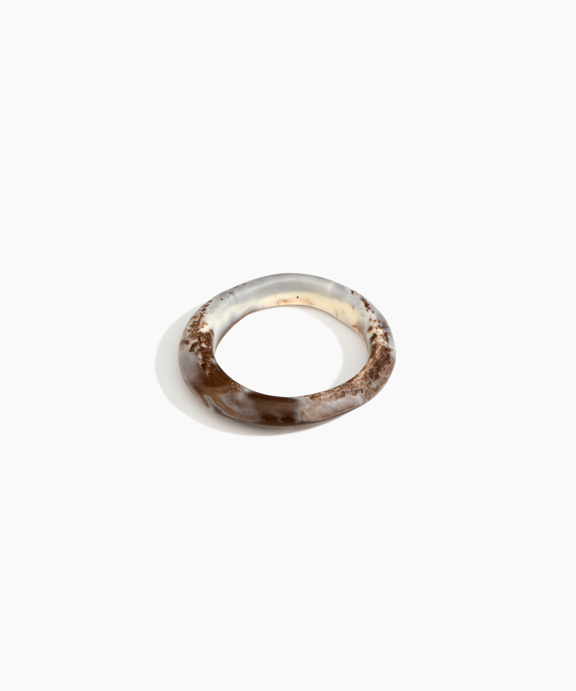 Dinosaur Designs Small Organic Bangle in Cappuccino Colour resin with Regular Fit