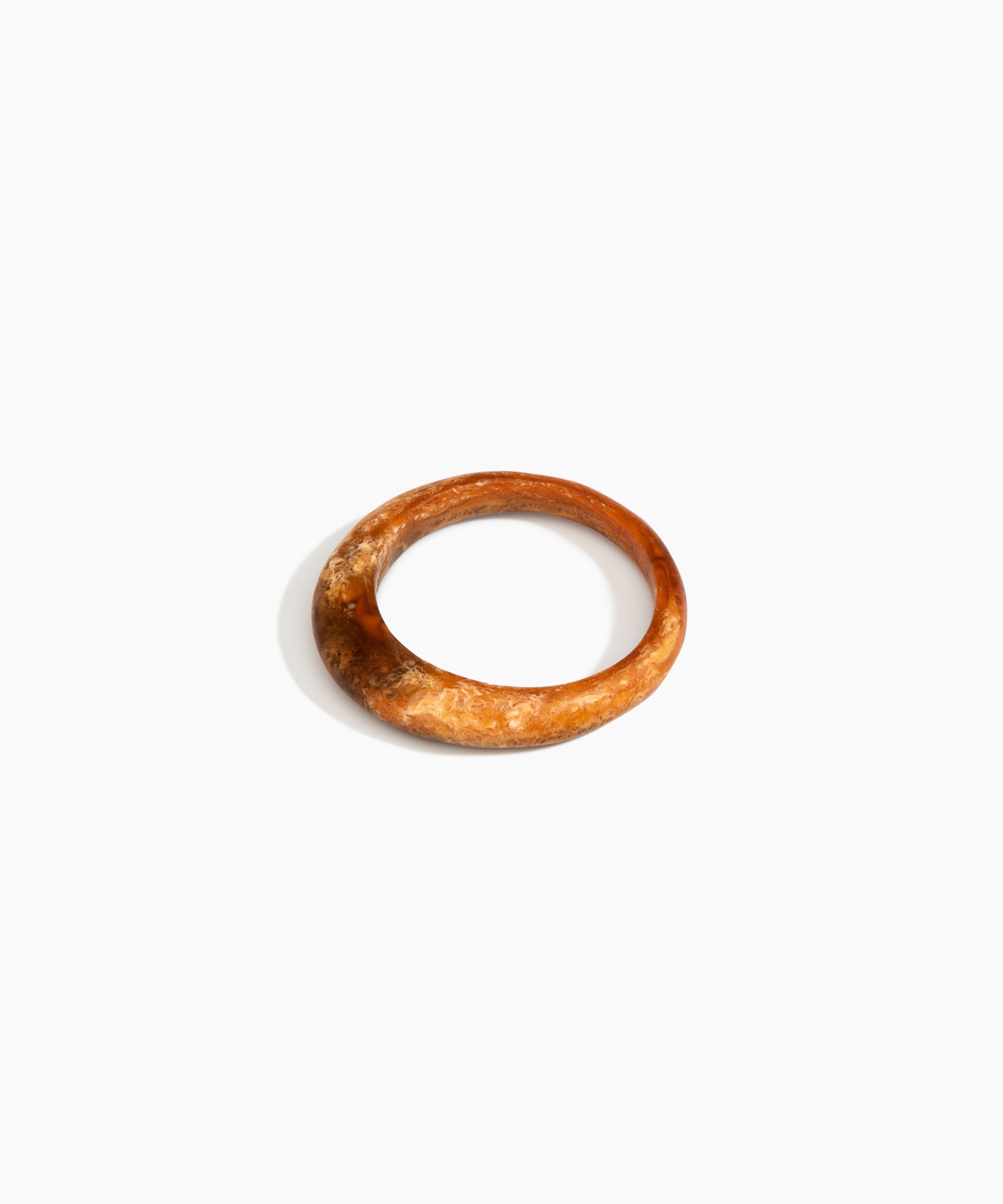 Dinosaur Designs Small Organic Bangle in Dark Horn Colour resin with Regular Fit