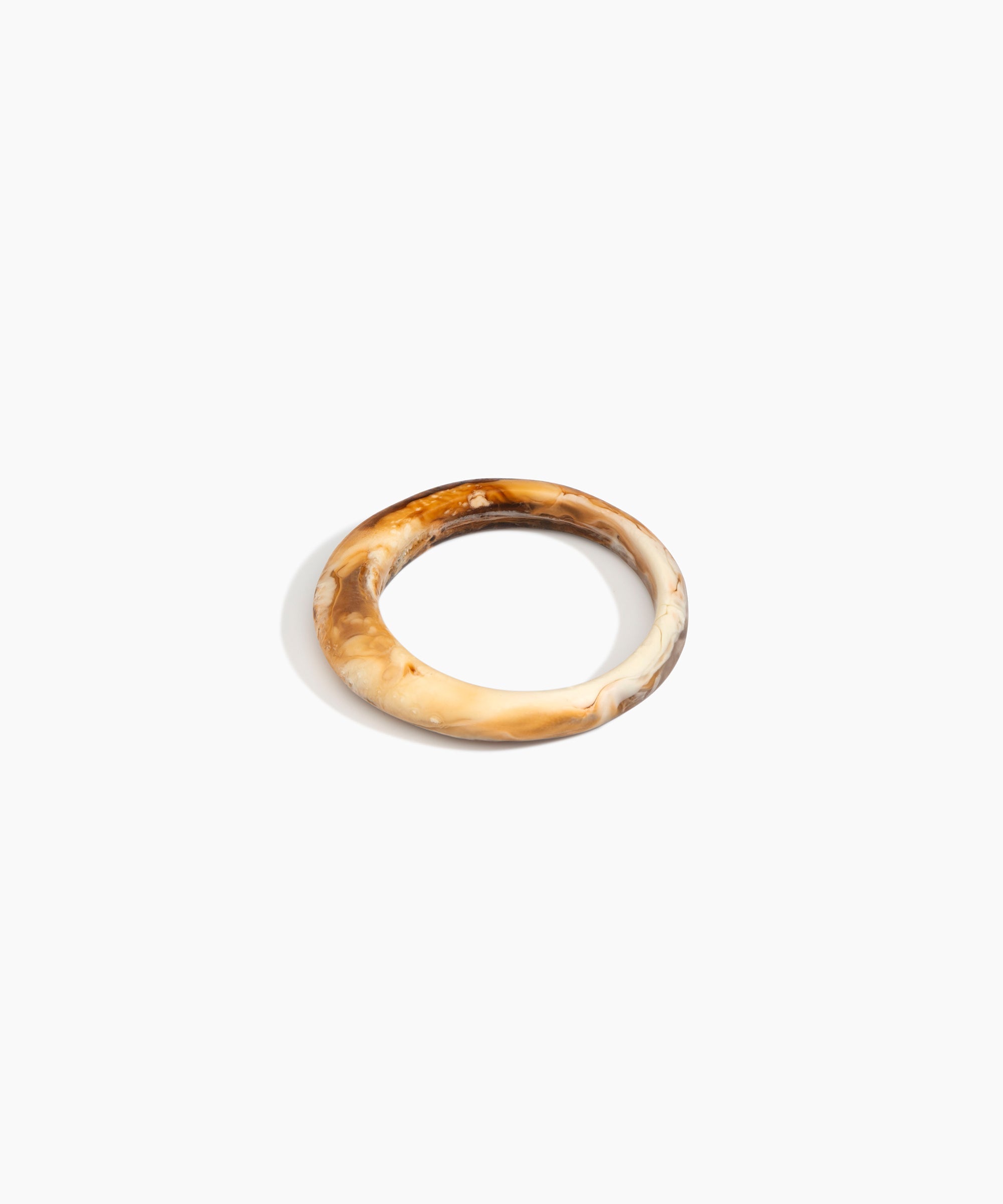 Dinosaur Designs Small Organic Bangle in Light Horn Colour resin with Regular Fit