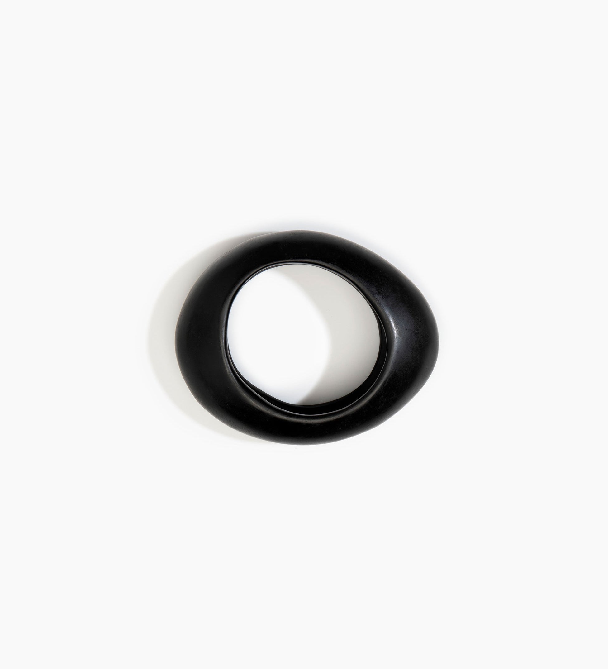 Dinosaur Designs Medium Rock Bangle Bracelets in Black Colour resin with Wide Fit