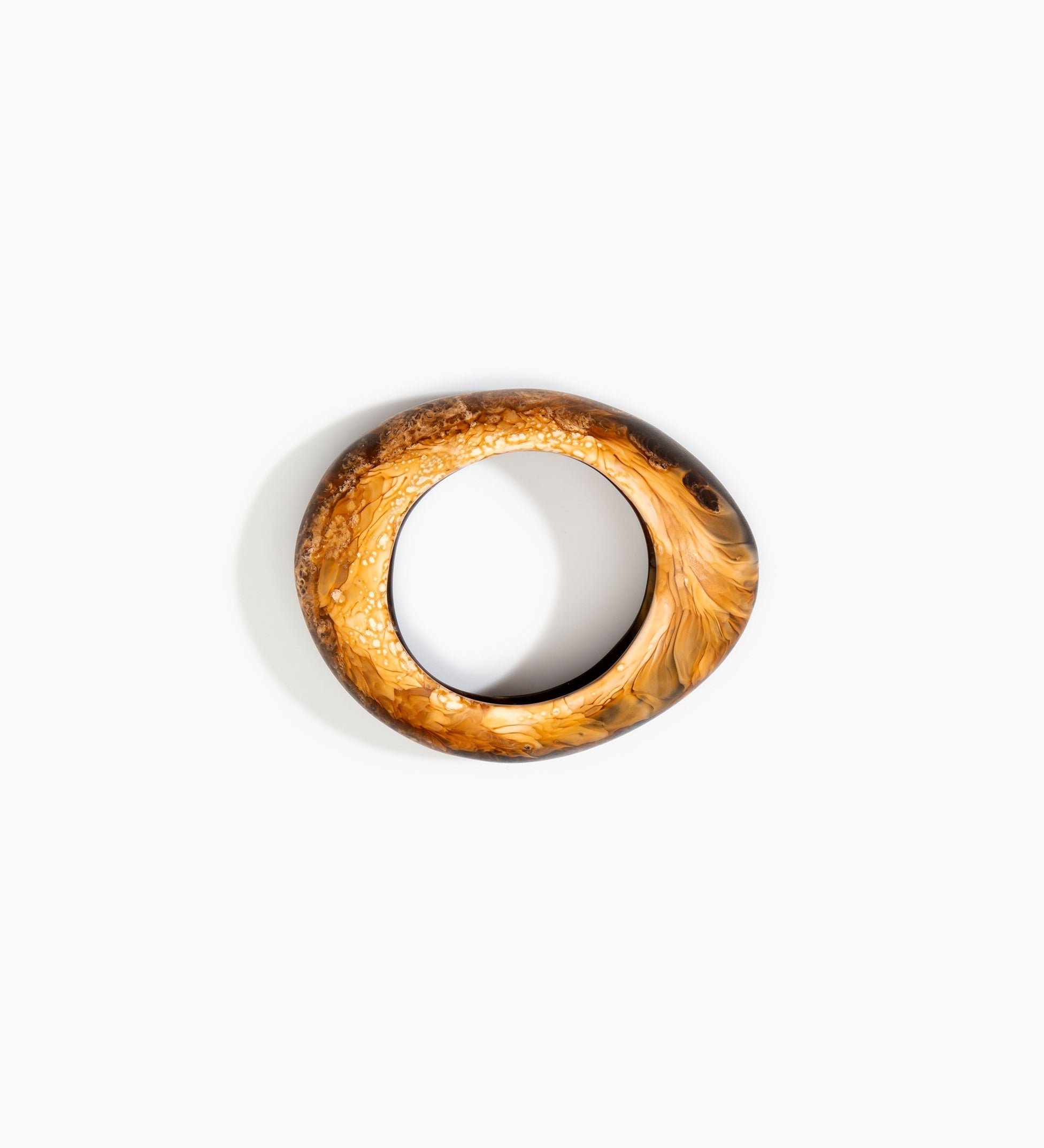 Dinosaur Designs Medium Rock Bangle Bracelets in Dark Horn Colour resin with Wide Fit
