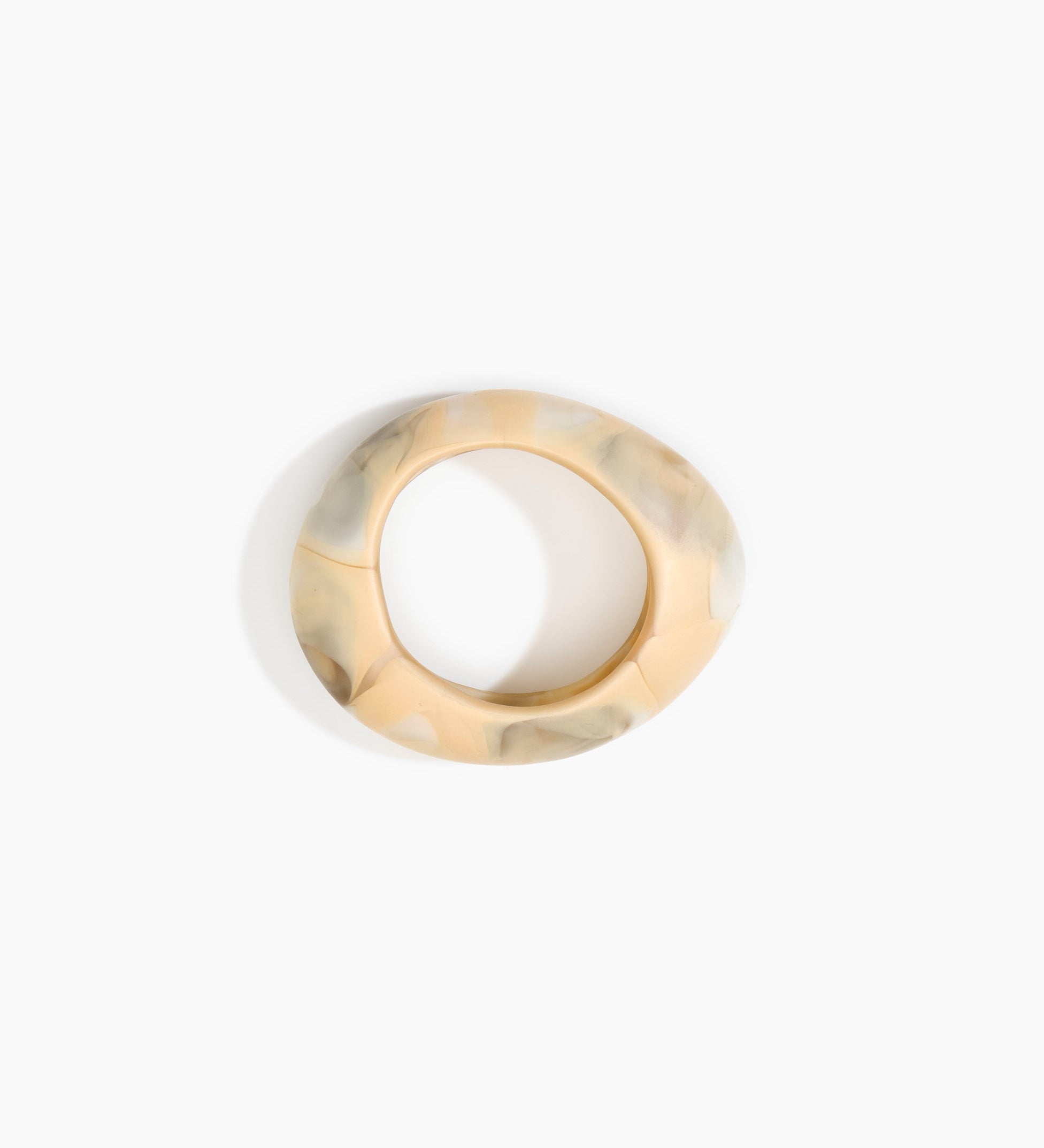 Dinosaur Designs Medium Rock Bangle Bracelets in Sandy Pearl Colour resin with Wide Fit
