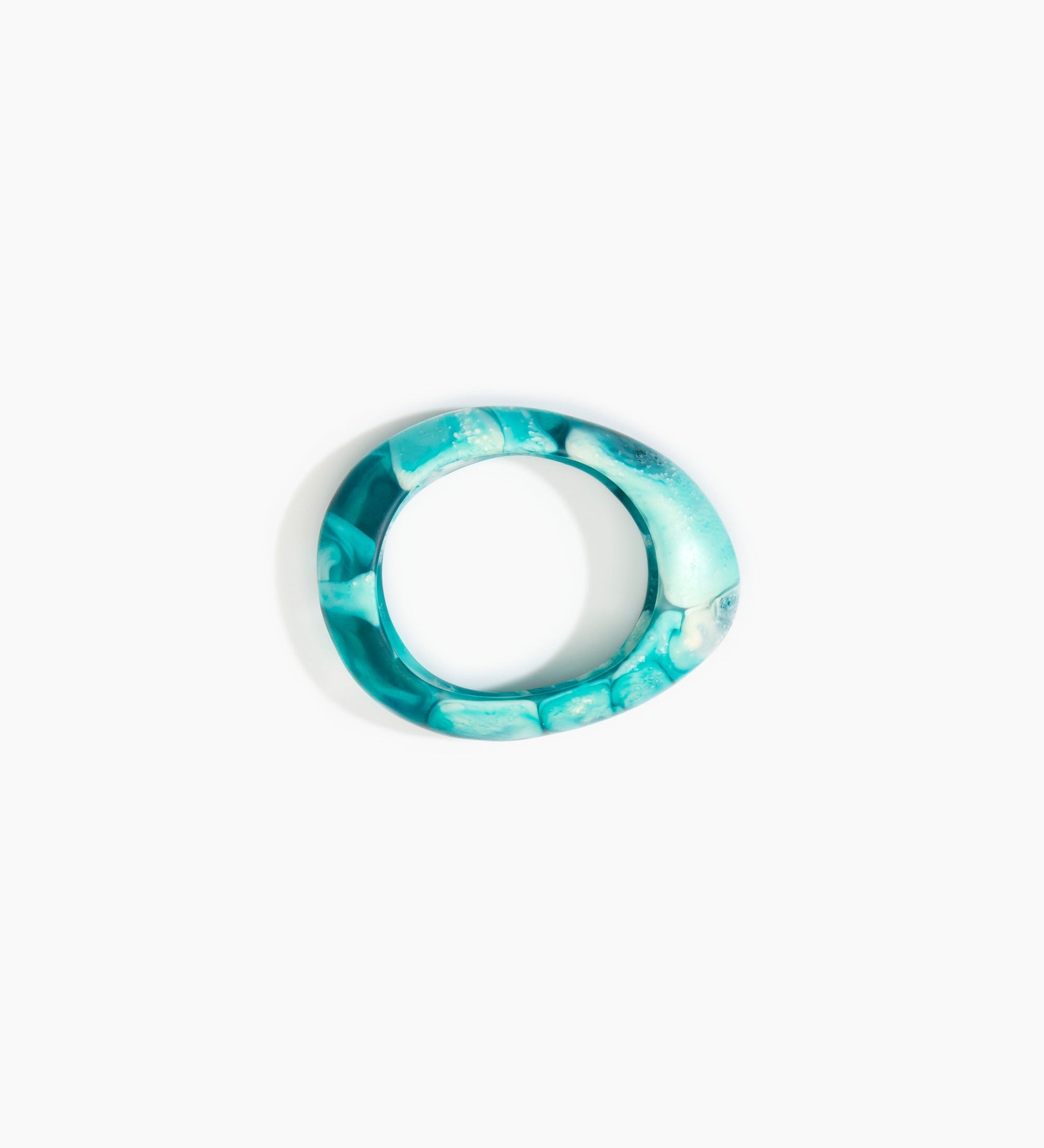 Dinosaur Designs Small Rock Bangle Bracelets in Lagoon Colour resin with Wide Fit