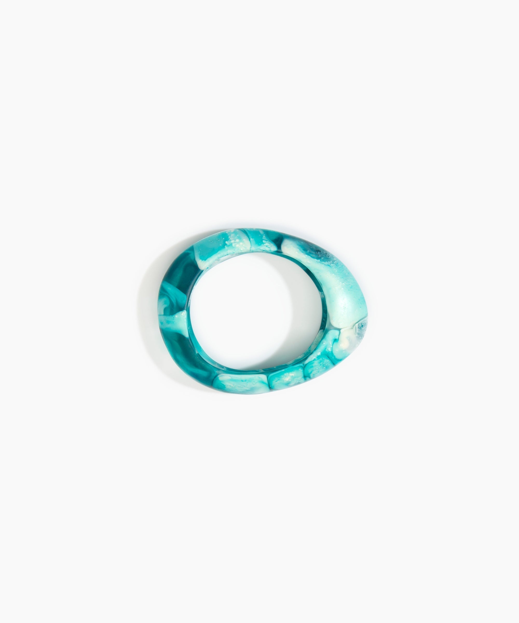 Dinosaur Designs Small Rock Bangle in Lagoon Colour resin with Wide Fit