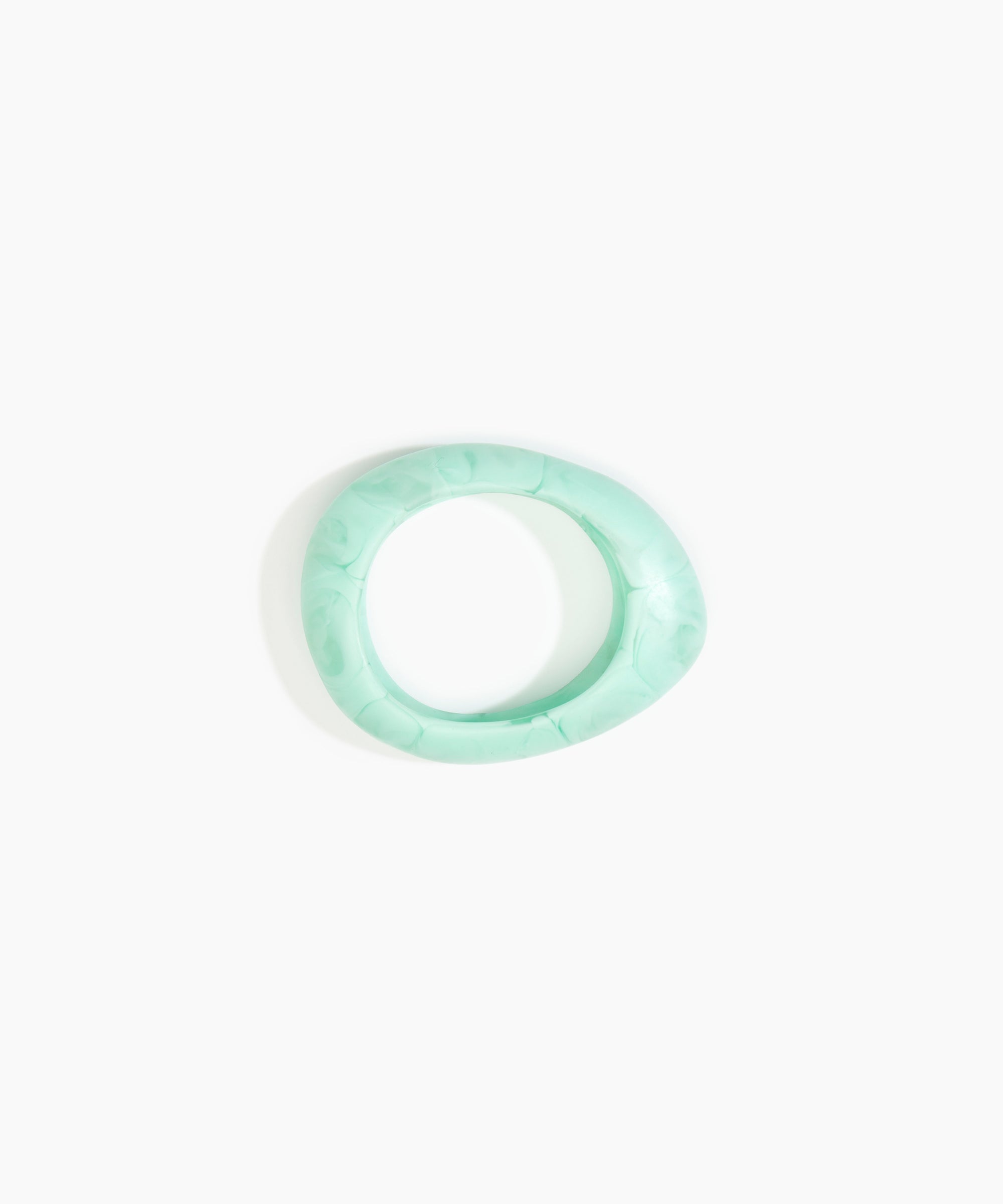 Dinosaur Designs Small Rock Bangle in Mint Colour resin with Wide Fit