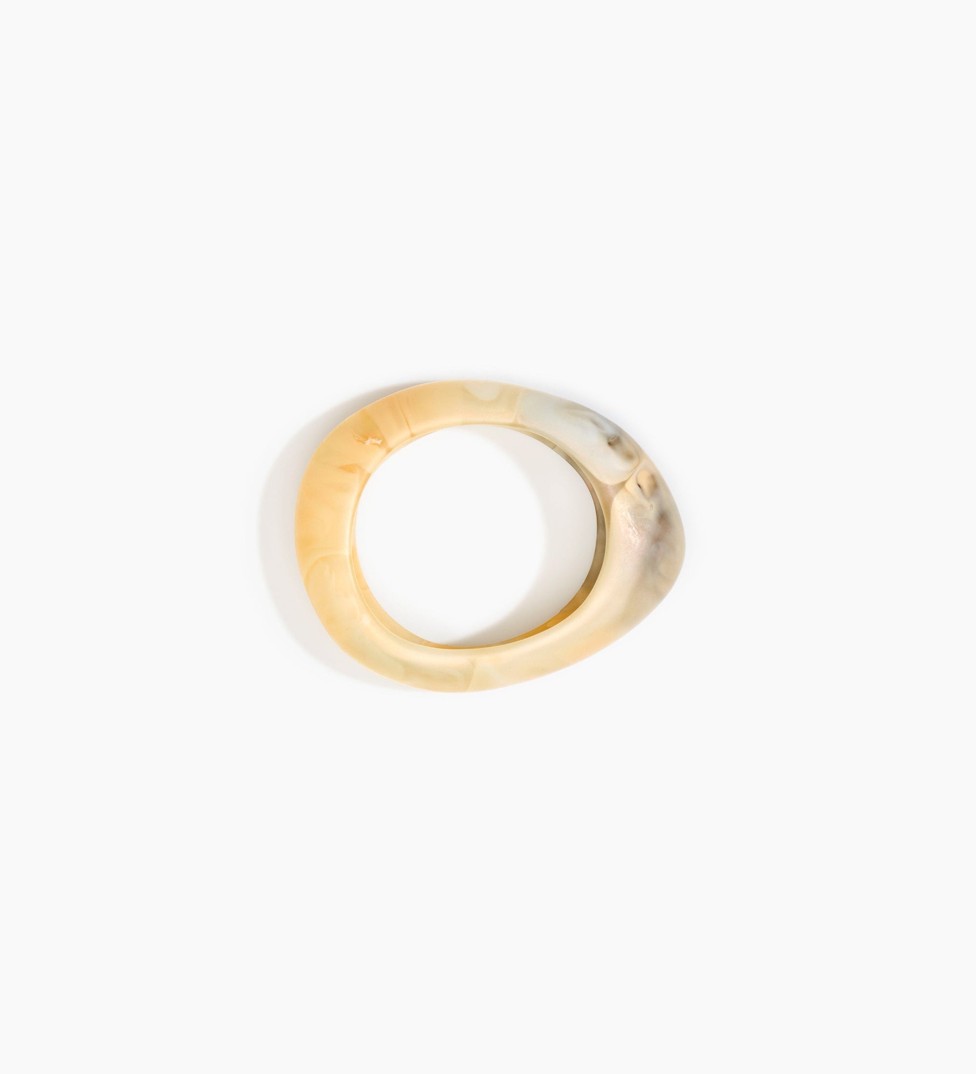 Dinosaur Designs Small Rock Bangle Bracelets in Sandy Pearl Colour resin with Wide Fit