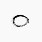Dinosaur Designs Rock Wishbone Bangle in Black Marble Colour resin with Wide Fit..