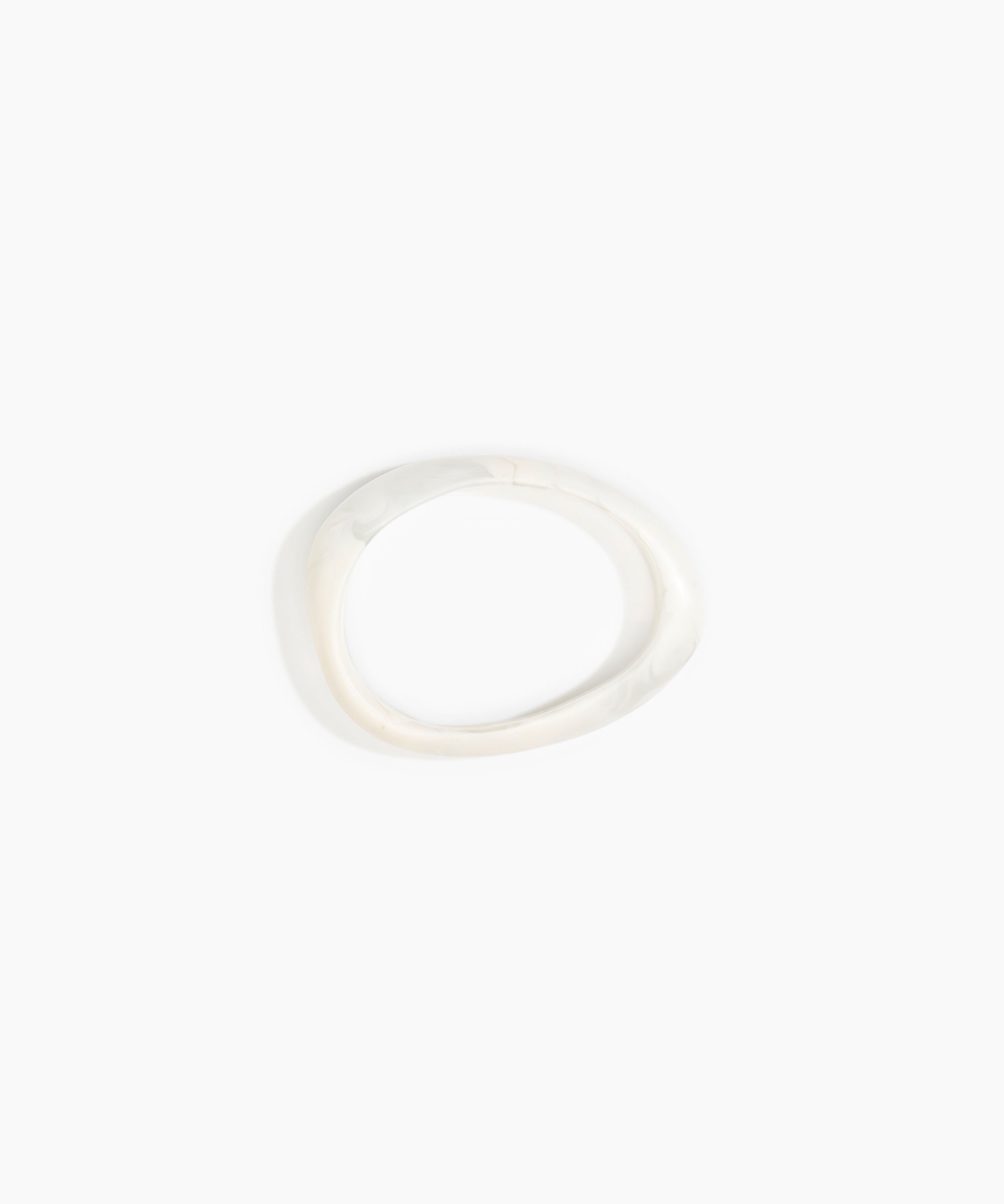 Dinosaur Designs Rock Wishbone Bangle in Chalk Swirl Colour resin with Wide Fit