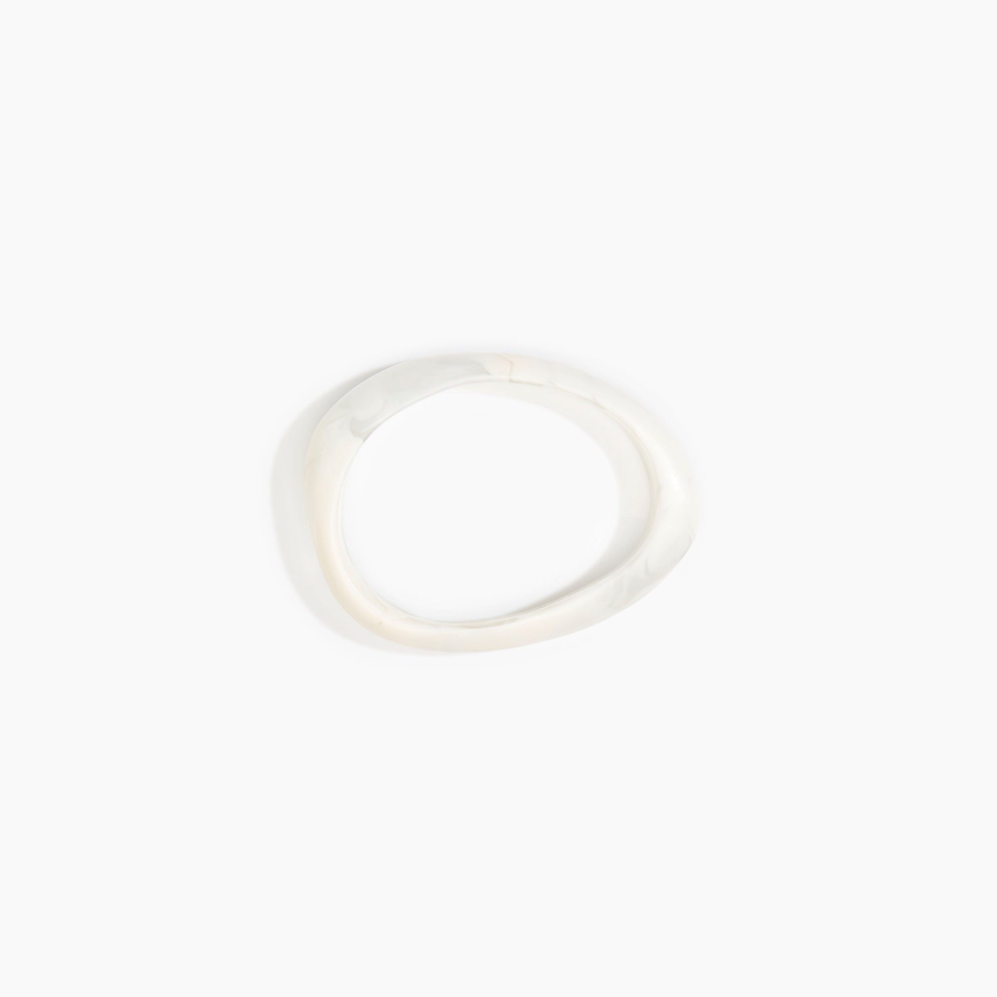 Dinosaur Designs Rock Wishbone Bangle in Chalk Swirl Colour resin with Wide Fit..