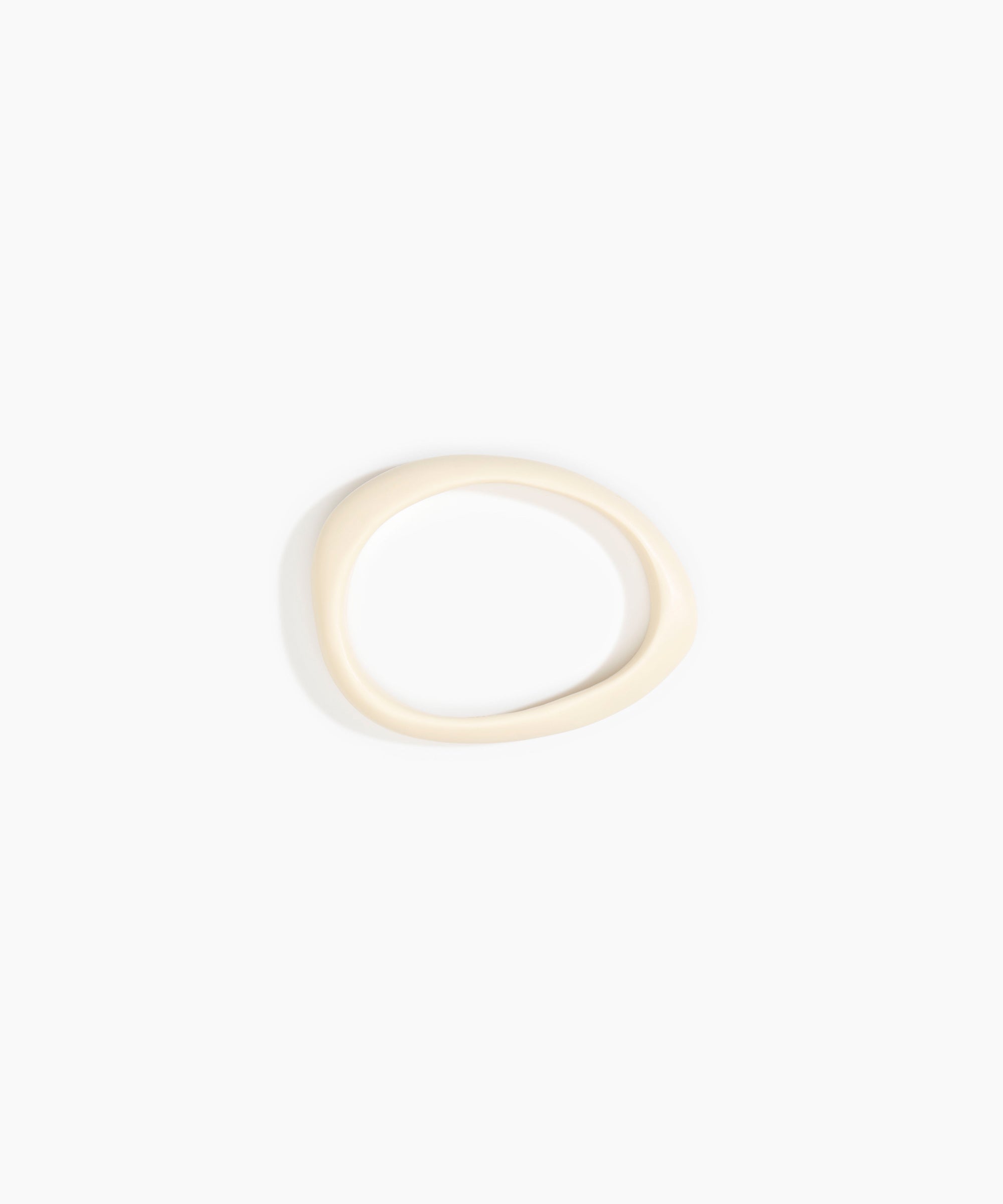 Dinosaur Designs Rock Wishbone Bangle in Cream Colour resin with Wide Fit