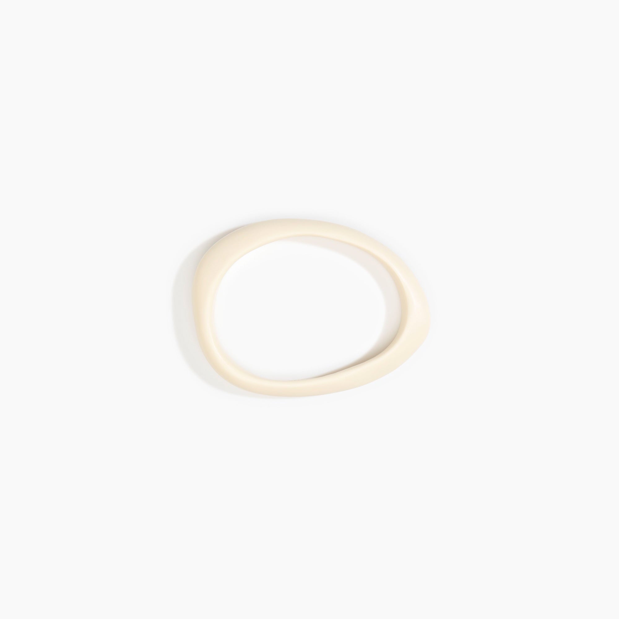 Dinosaur Designs Rock Wishbone Bangle in Cream Colour resin with Wide Fit..