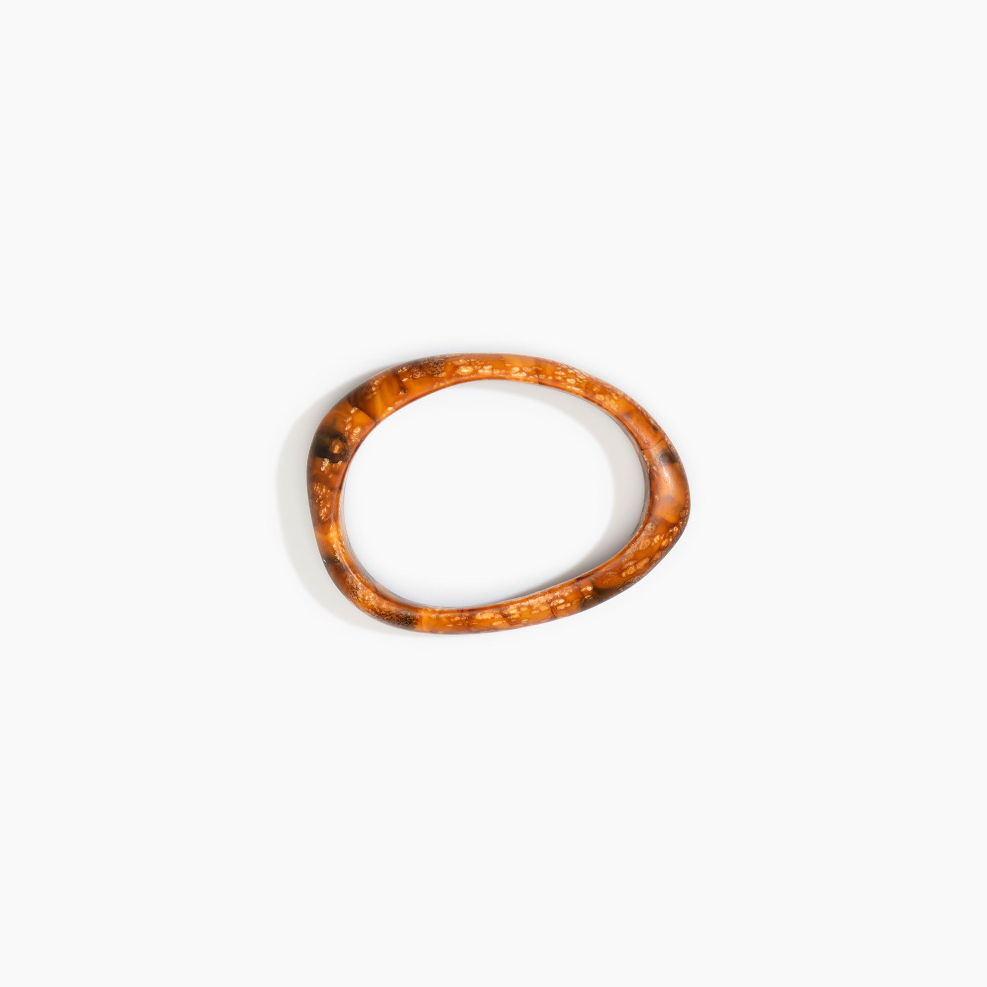Dinosaur Designs Rock Wishbone Bangle in Dark Horn Colour resin with Wide Fit..