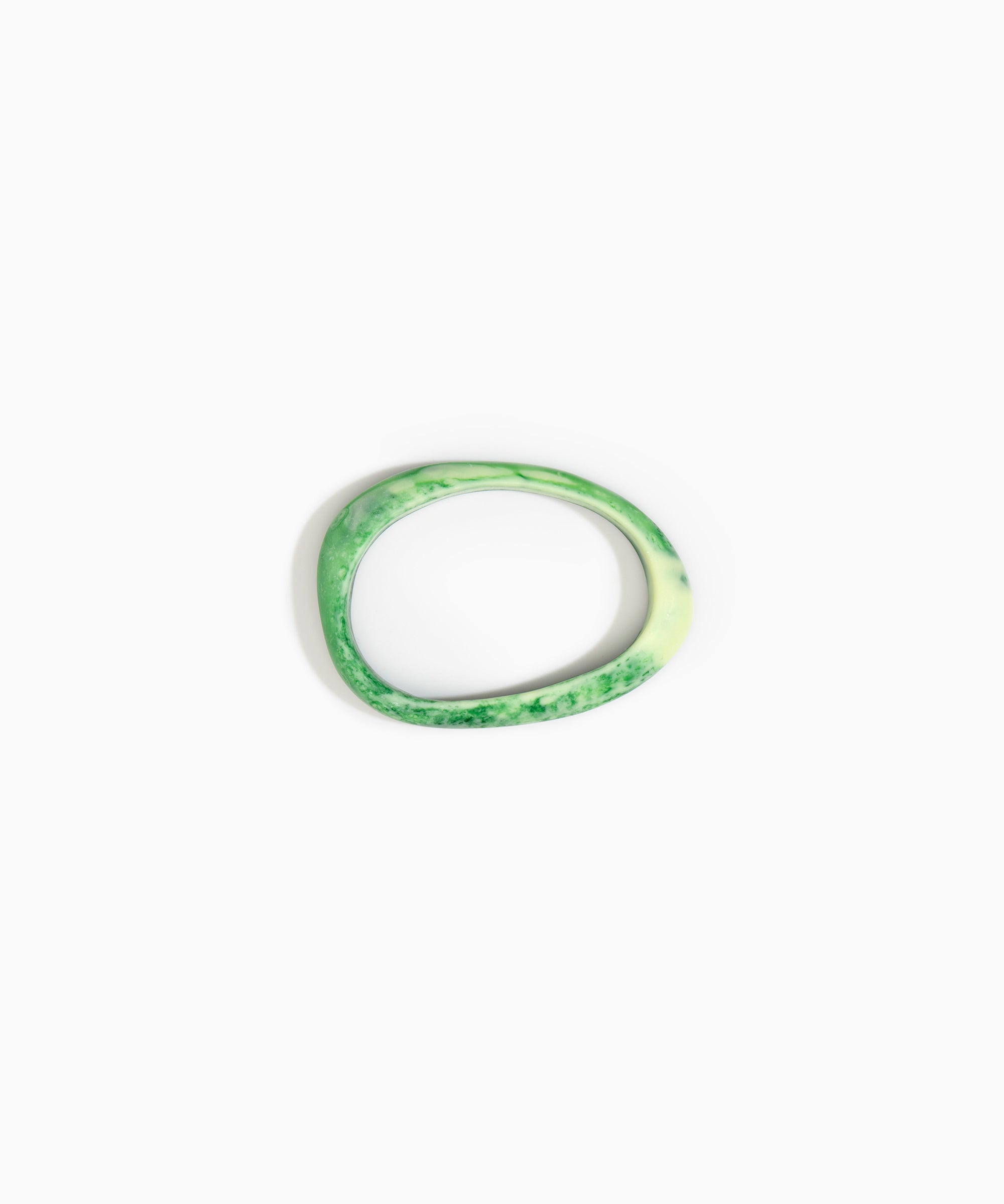 Dinosaur Designs Rock Wishbone Bangle in Grass Colour resin with Wide Fit..