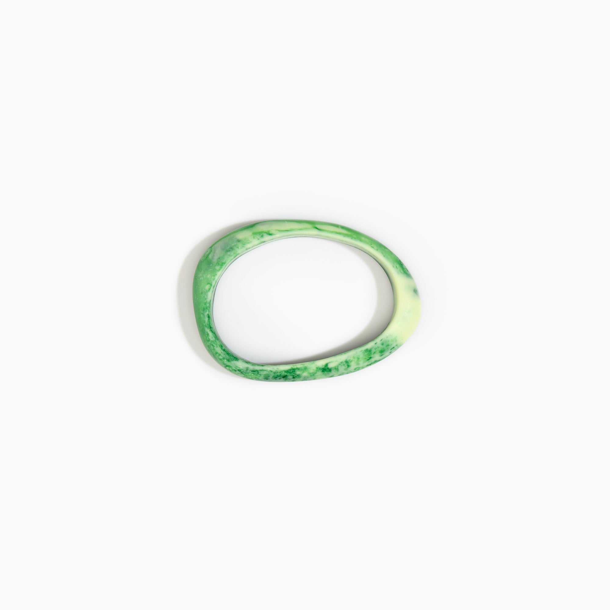 Dinosaur Designs Rock Wishbone Bangle in Grass Colour resin with Wide Fit..