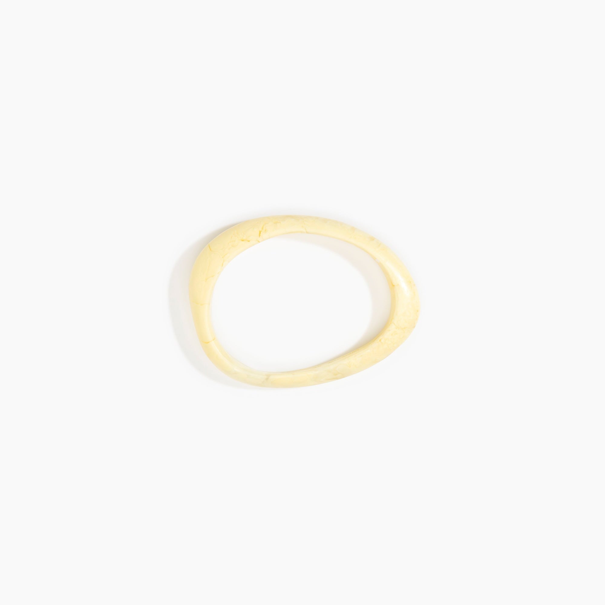Dinosaur Designs Rock Wishbone Bangle in Lemon Colour resin with Wide Fit..