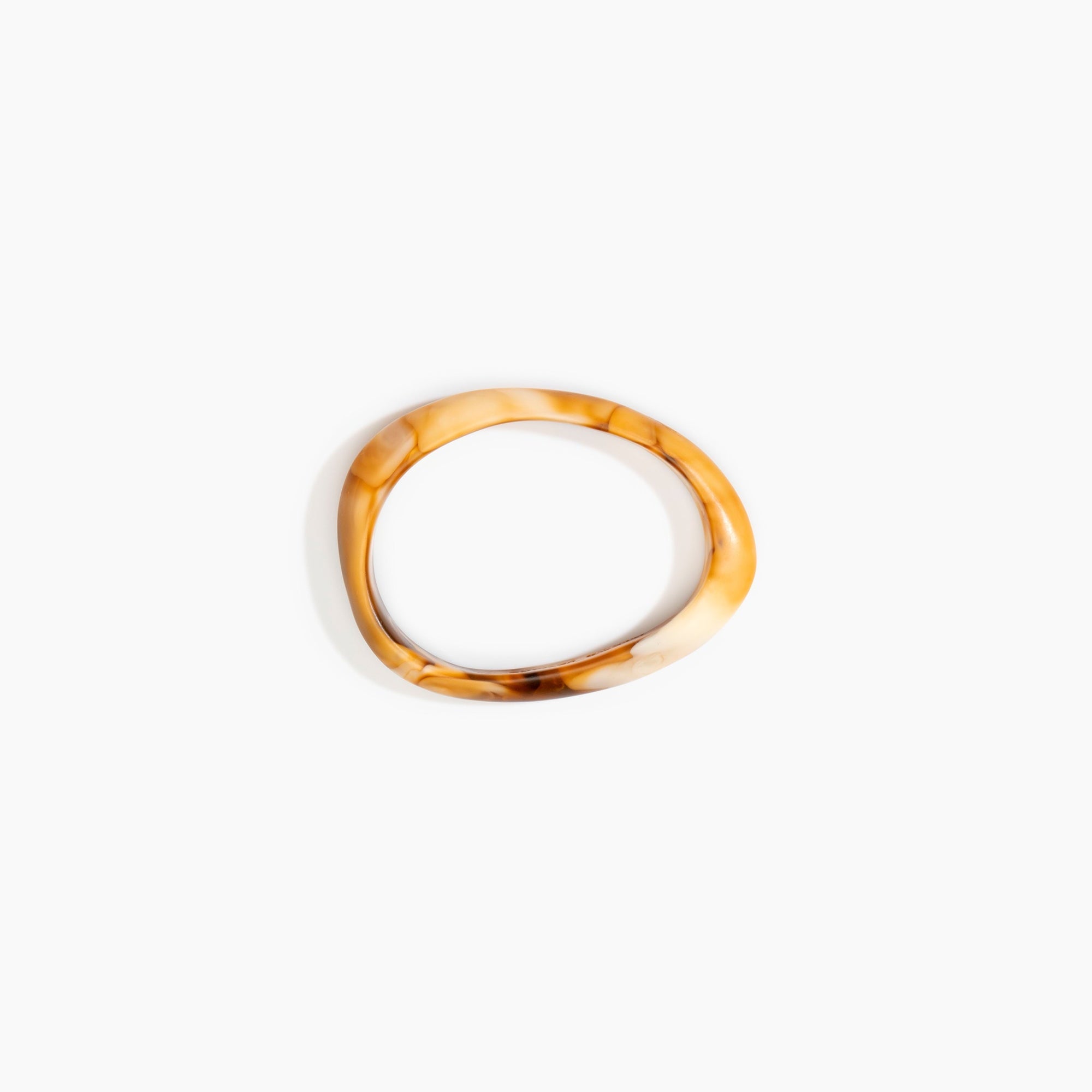 Dinosaur Designs Rock Wishbone Bangle in Light Horn Colour resin with Wide Fit..
