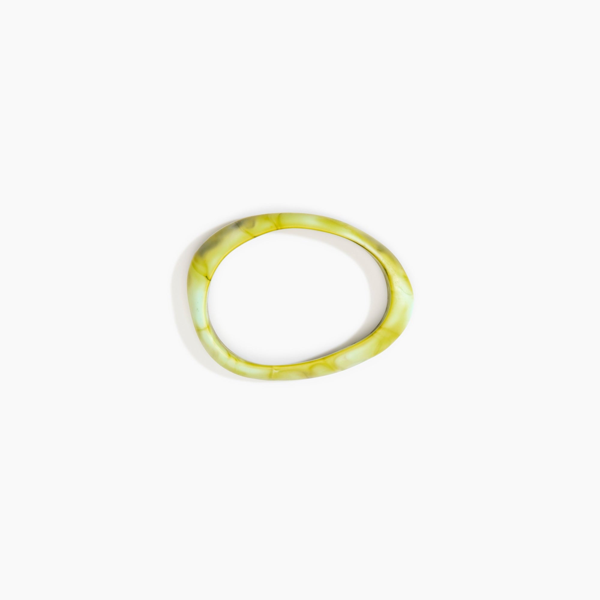 Dinosaur Designs Rock Wishbone Bangle in Malachite Colour resin with Wide Fit..