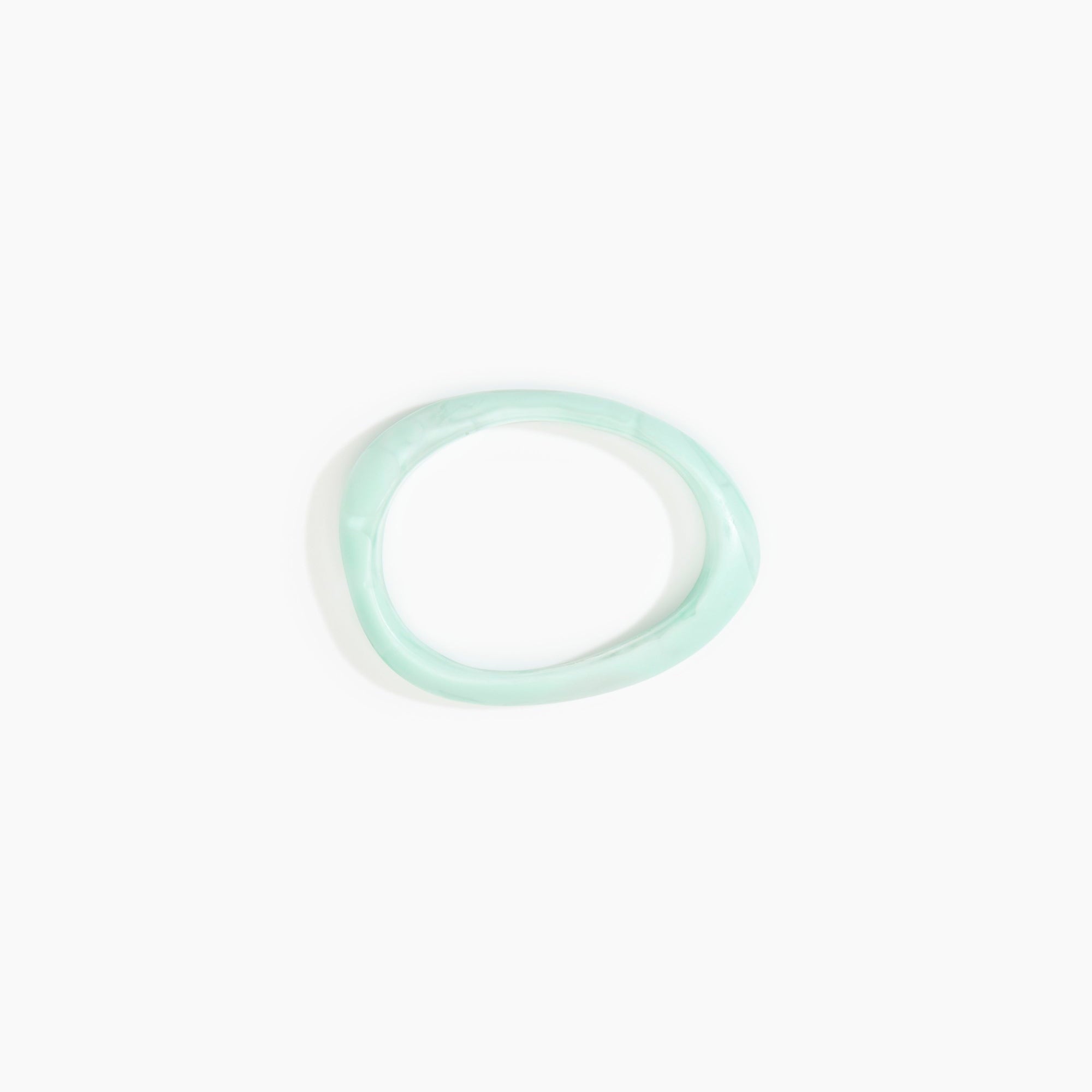 Dinosaur Designs Rock Wishbone Bangle in Mint Colour resin with Wide Fit..