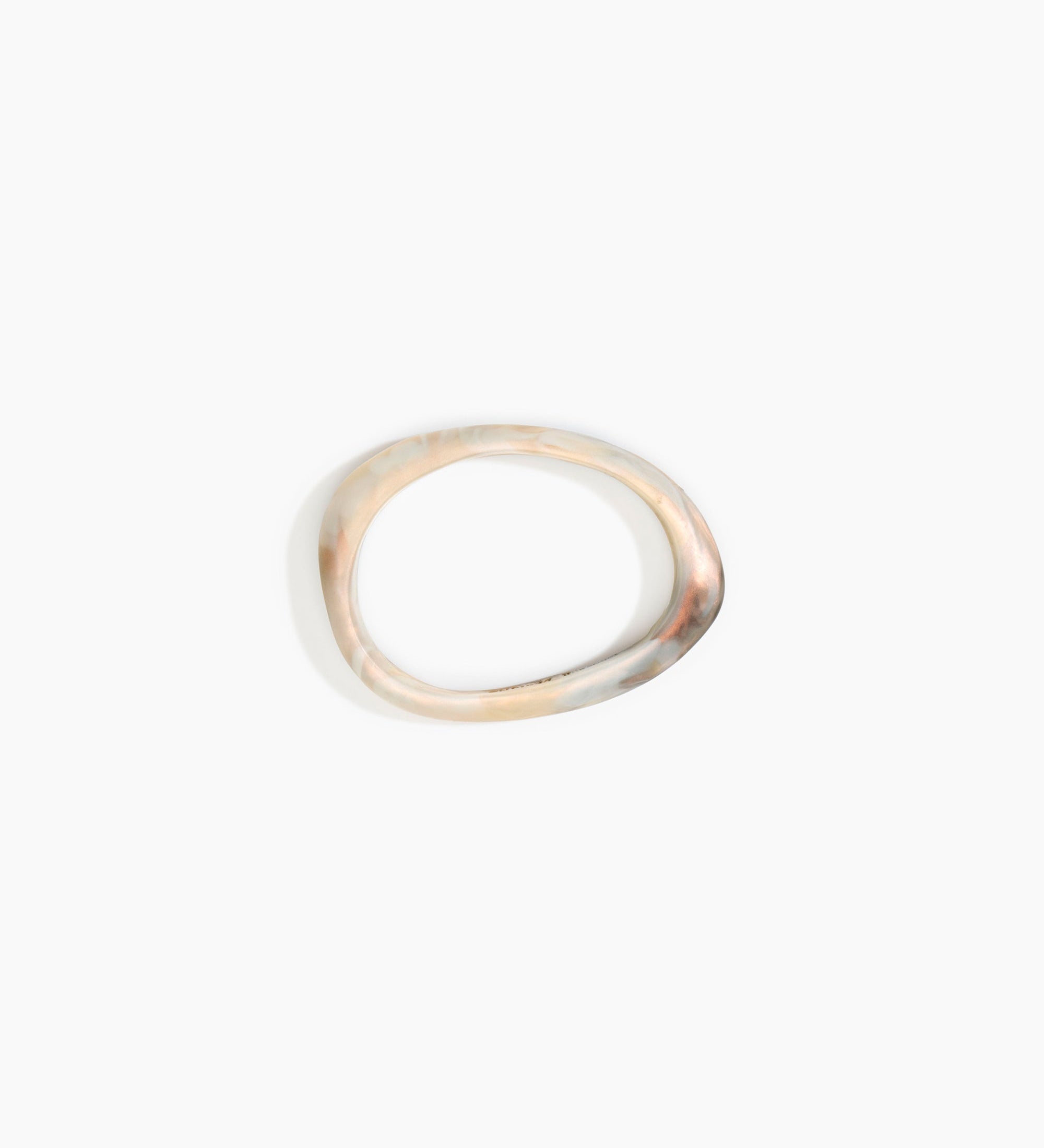 Dinosaur Designs Rock Wishbone Bangle Bracelets in Sandy Pearl Colour resin with Wide Fit