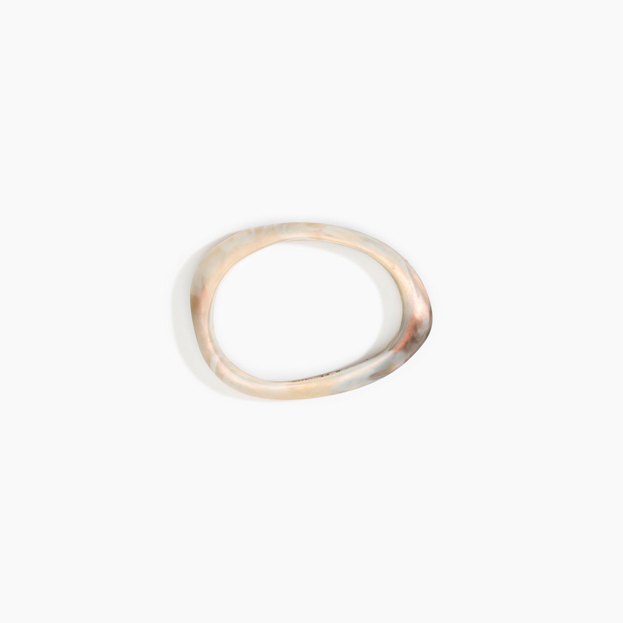 Dinosaur Designs Rock Wishbone Bangle in Sandy Pearl Colour resin with Wide Fit..