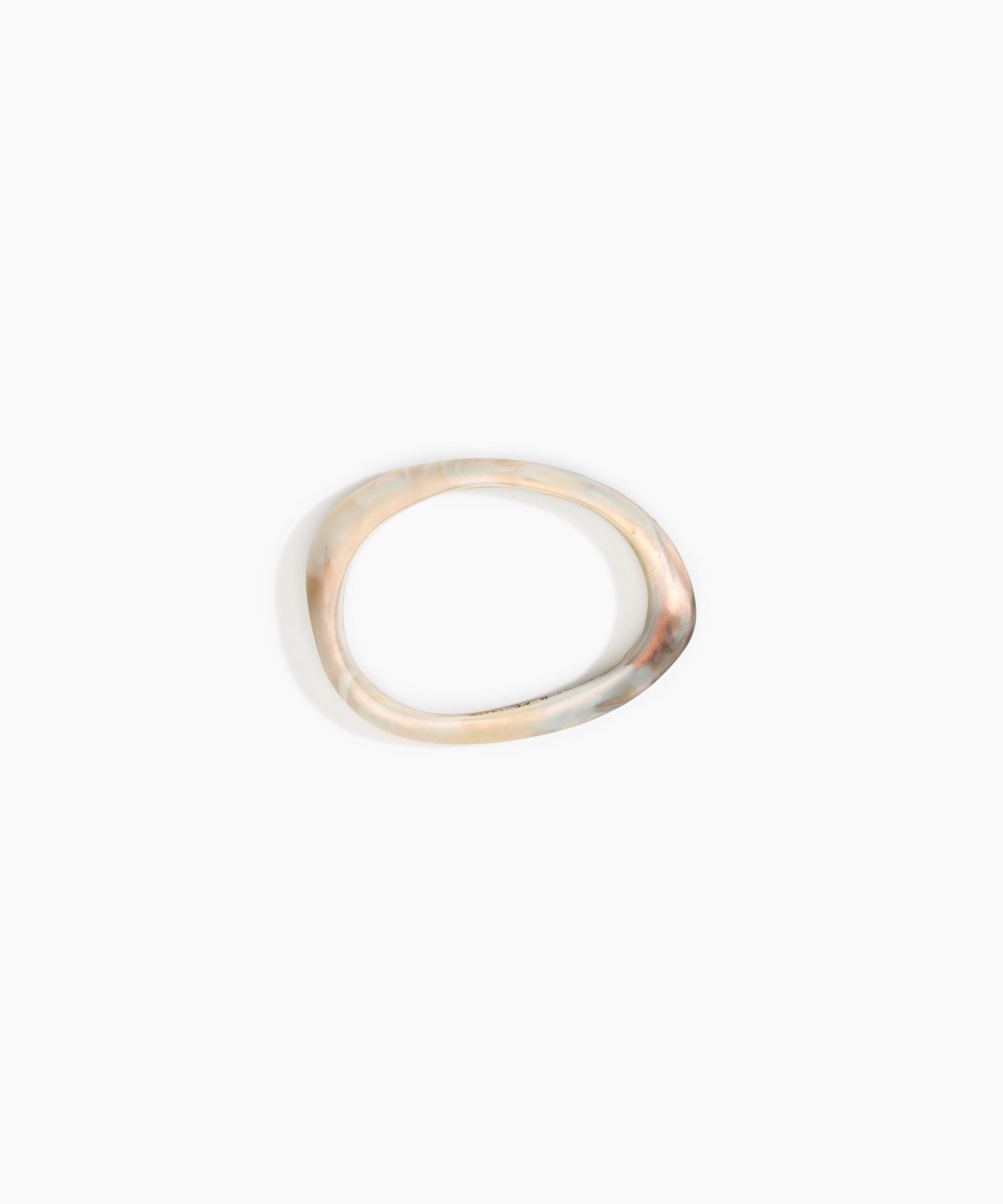 Dinosaur Designs Rock Wishbone Bangle in Sandy Pearl Colour resin with Wide Fit