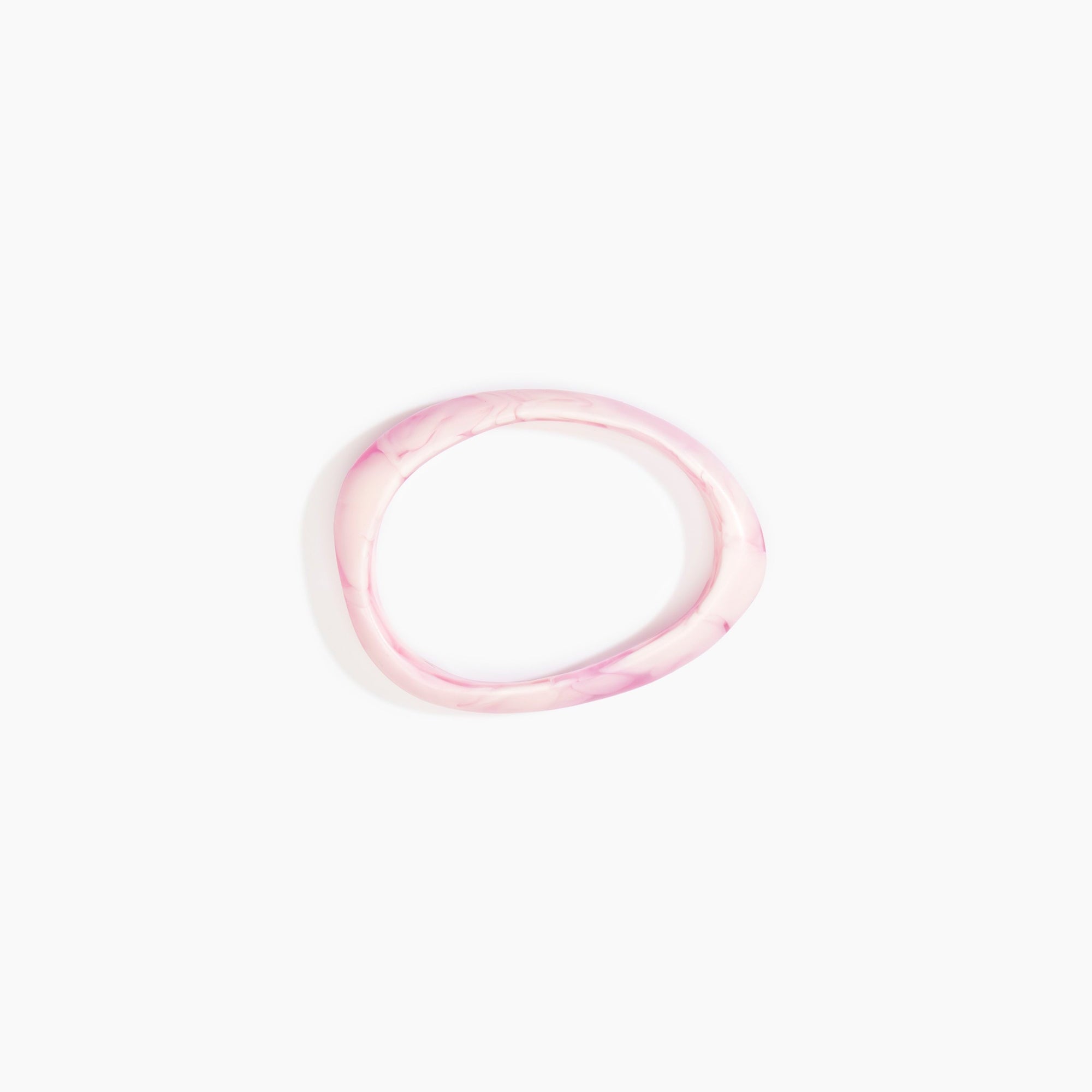 Dinosaur Designs Rock Wishbone Bangle in Shell Pink Colour resin with Wide Fit..