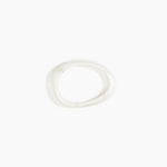 Dinosaur Designs Rock Wishbone Bangle in Snow Swirl Colour resin with Wide Fit..