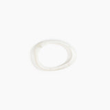 Dinosaur Designs Rock Wishbone Bangle in Snow Swirl Colour resin with Wide Fit..