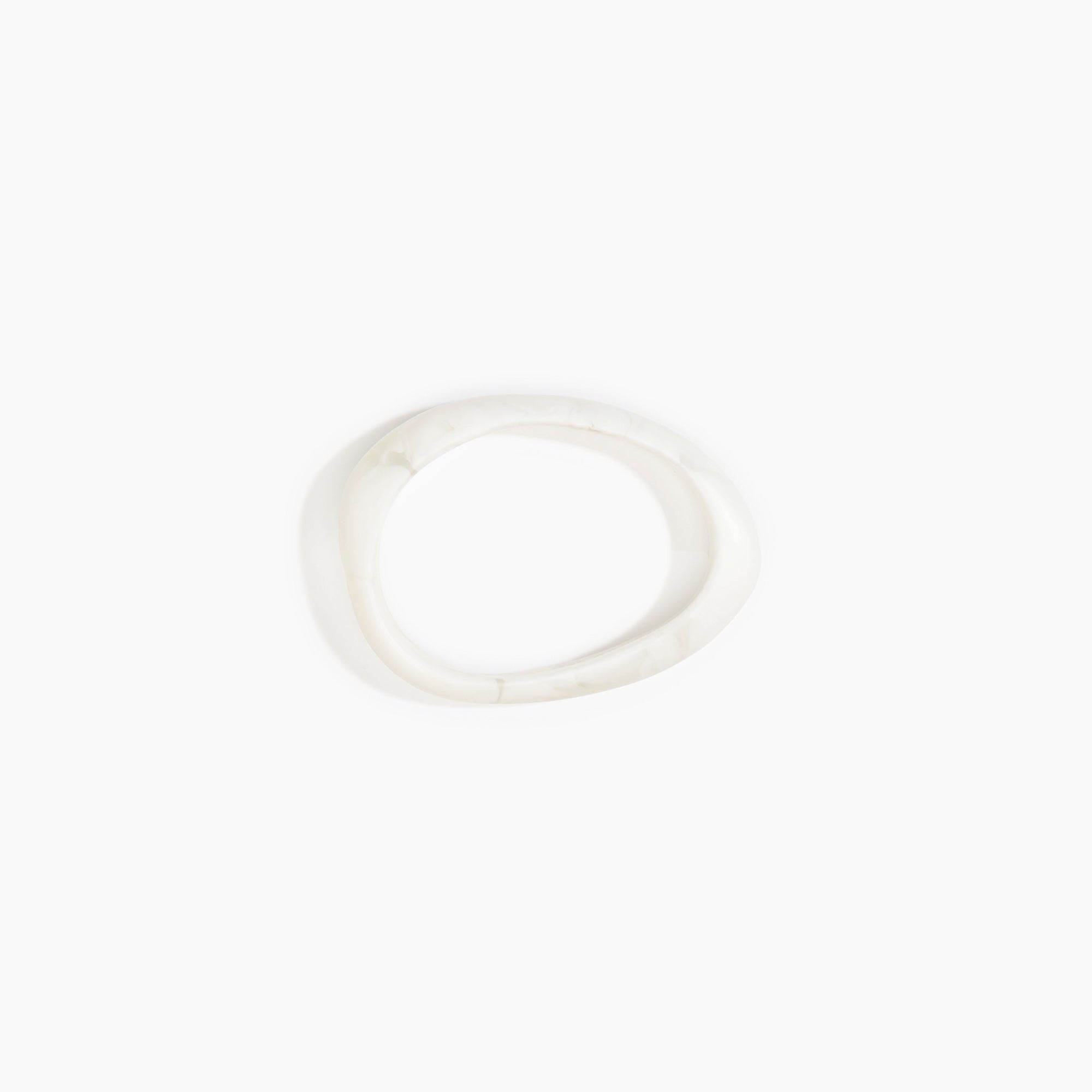 Dinosaur Designs Rock Wishbone Bangle in Snow Swirl Colour resin with Wide Fit..