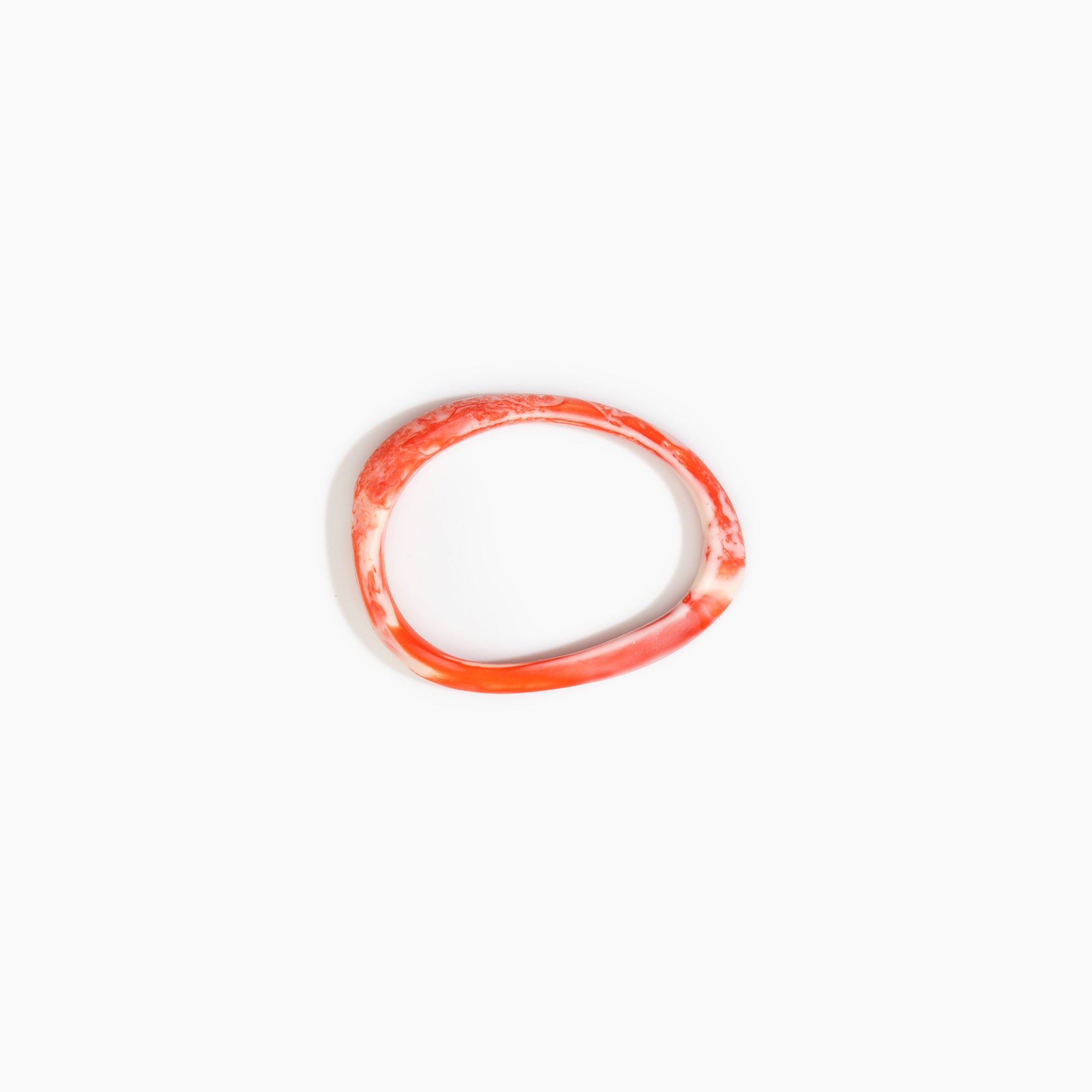 Dinosaur Designs Rock Wishbone Bangle in Strawberry Colour resin with Wide Fit..