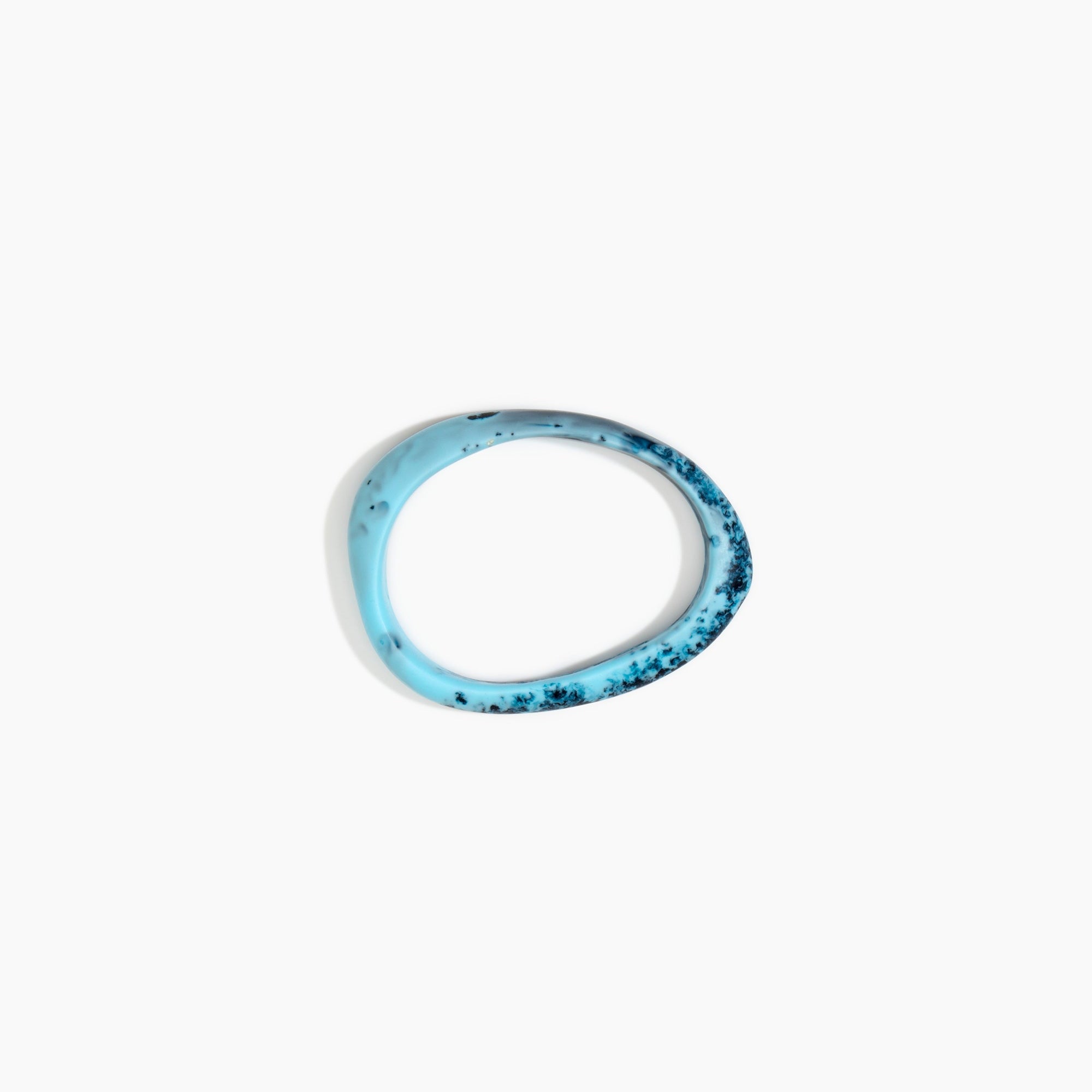 Dinosaur Designs Rock Wishbone Bangle in Water Colour resin with Wide Fit..