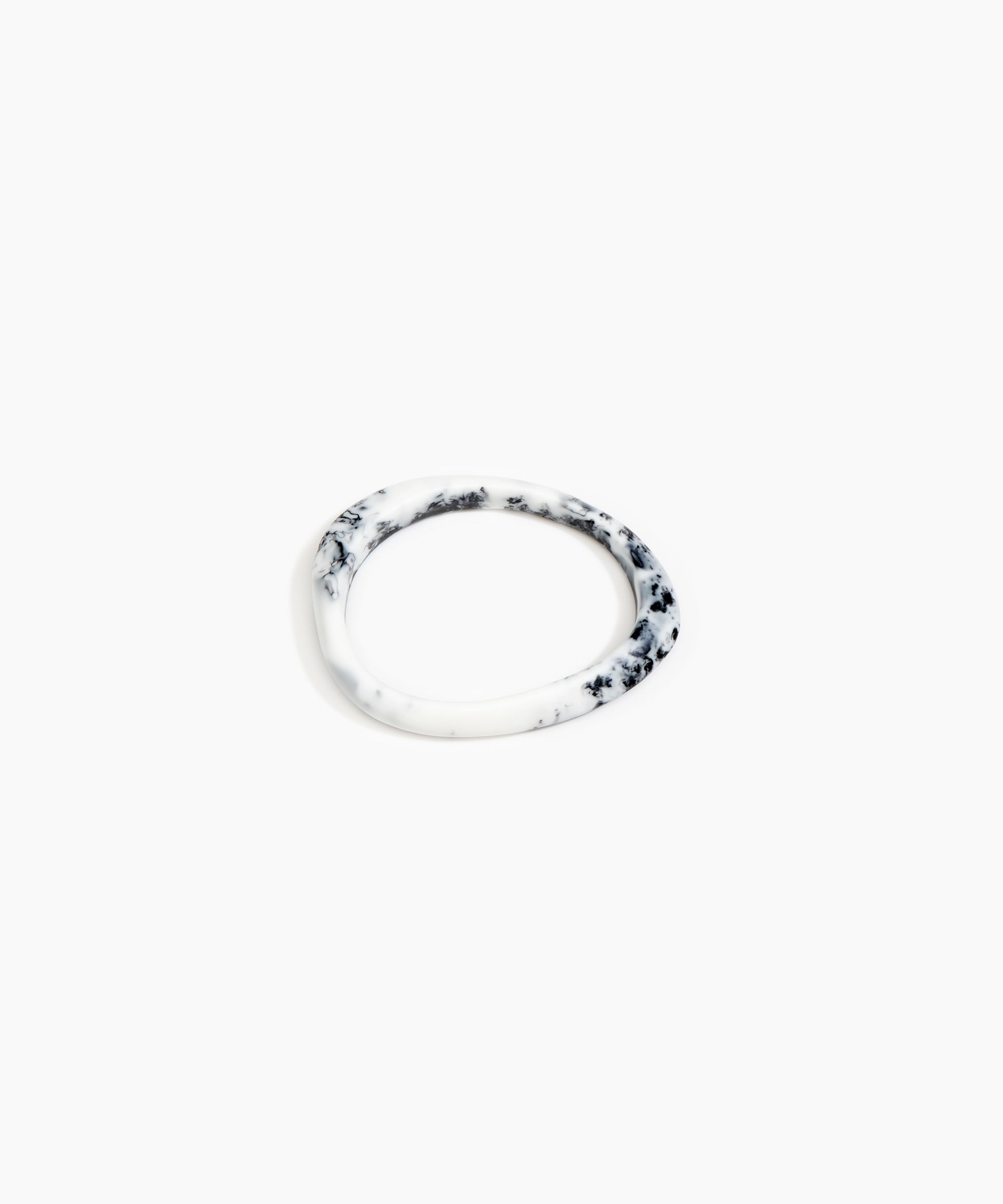 Dinosaur Designs SBRCKWBN rock wishbone bangle WHITE MARBLE..